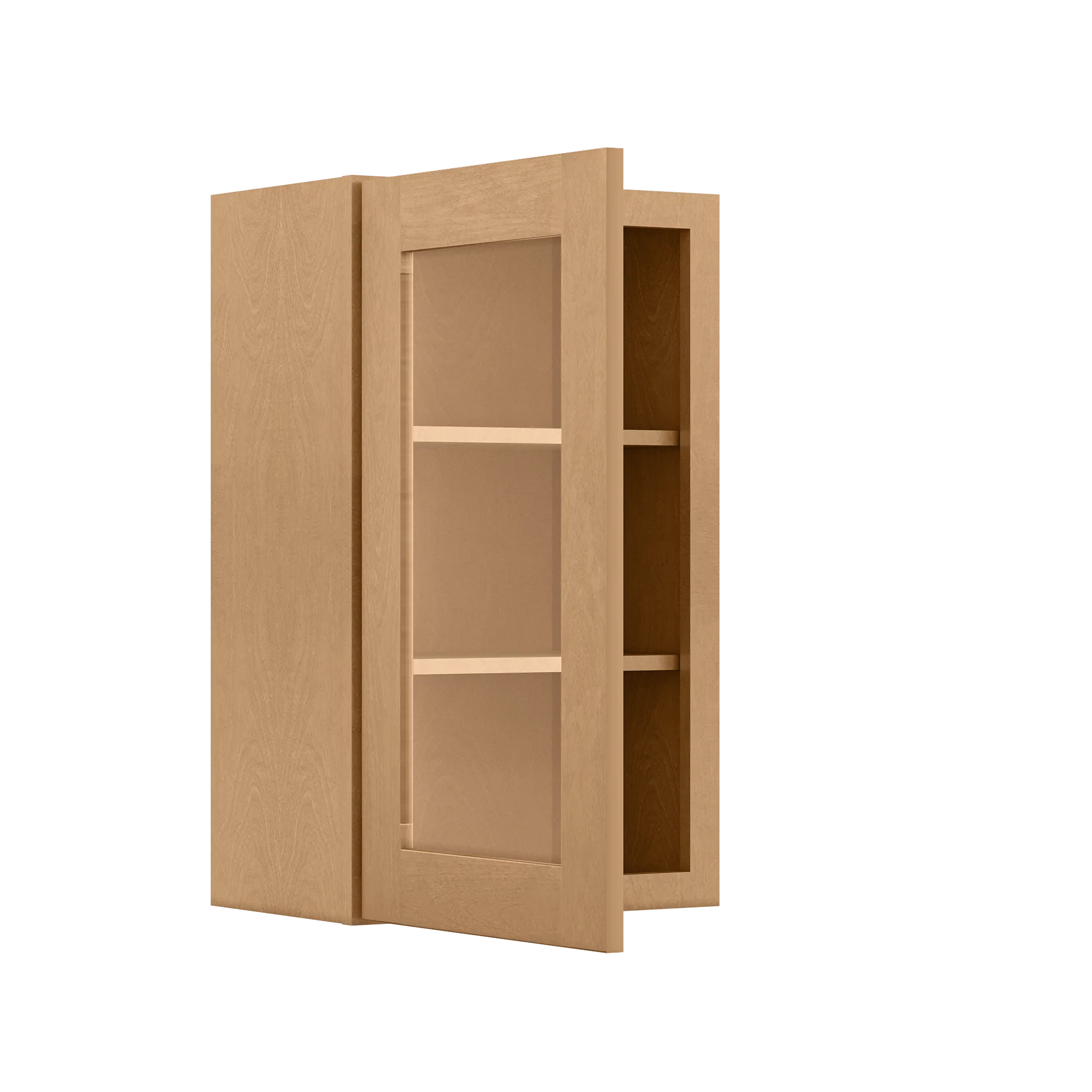 Frosted Glass Door Wall Kitchen Cabinet WMD1830 Shaker Toffee 18 in. width 30 in. height 12 in. depth - Image 4