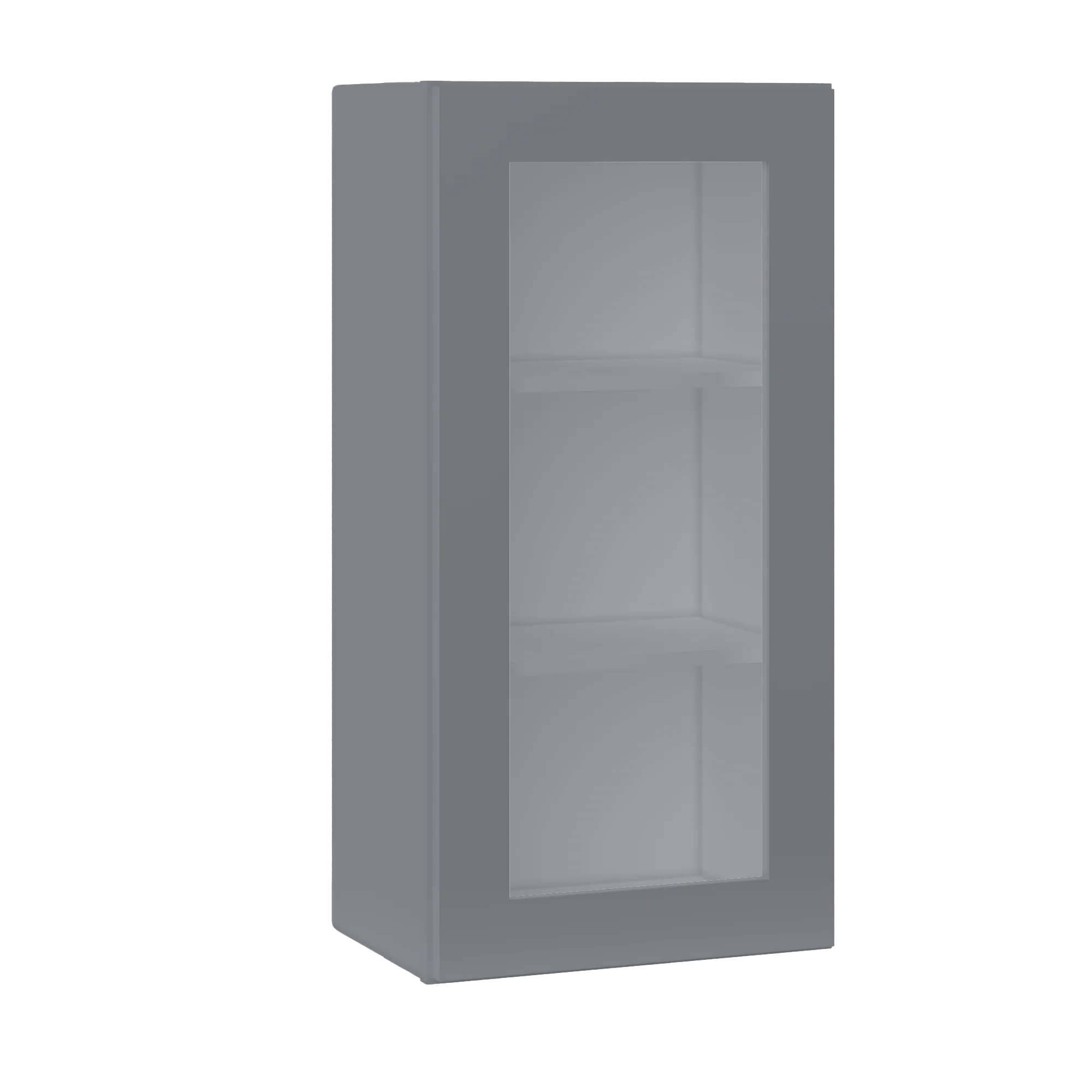 Frosted Glass Door Wall Kitchen Cabinet WMD1836 Colonial Gray LessCare 18 in. width 36 in. height 12 in. depth - Image 2