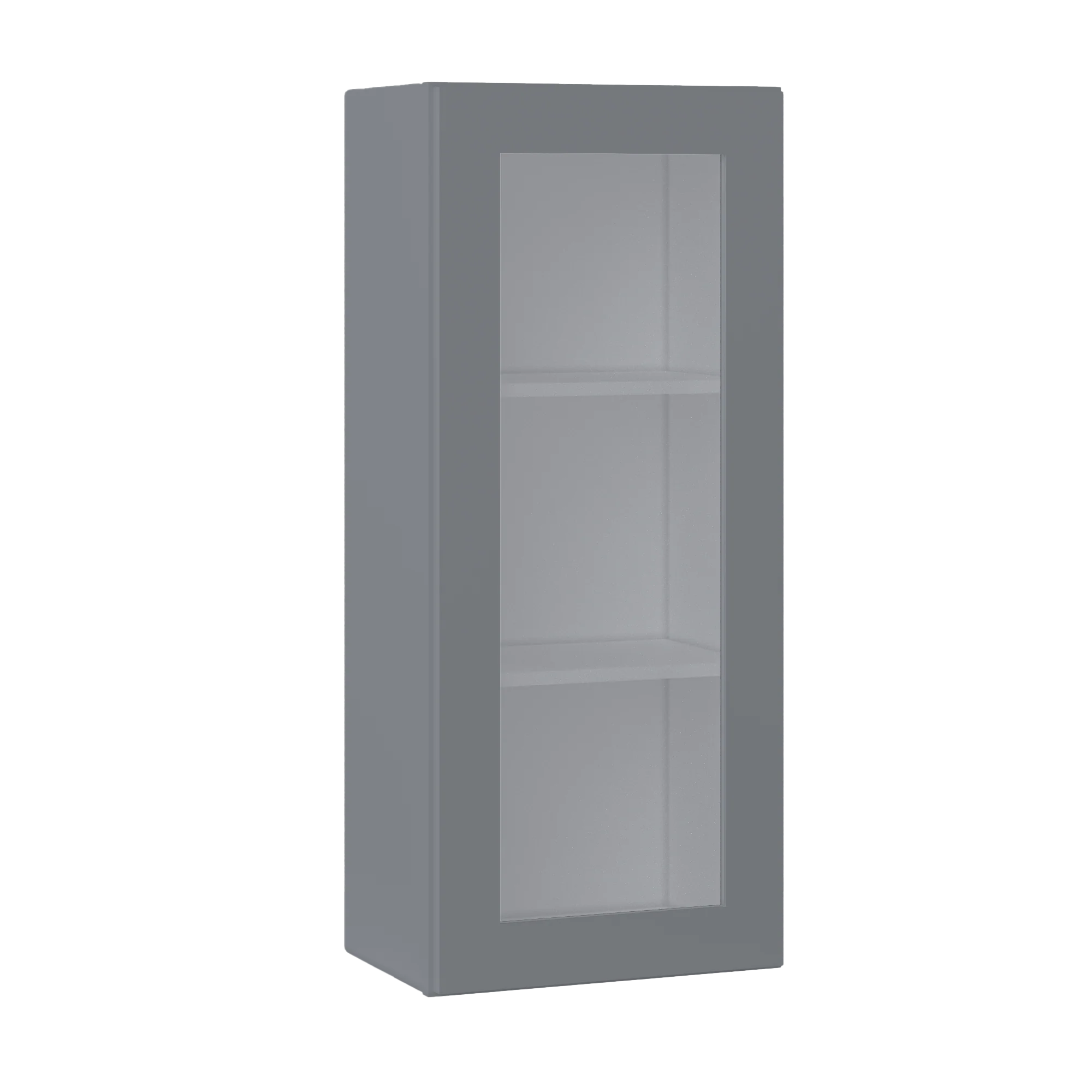 Frosted Glass Door Wall Kitchen Cabinet WMD1842 Colonial Gray LessCare 18 in. width 42 in. height 12 in. depth - Image 2