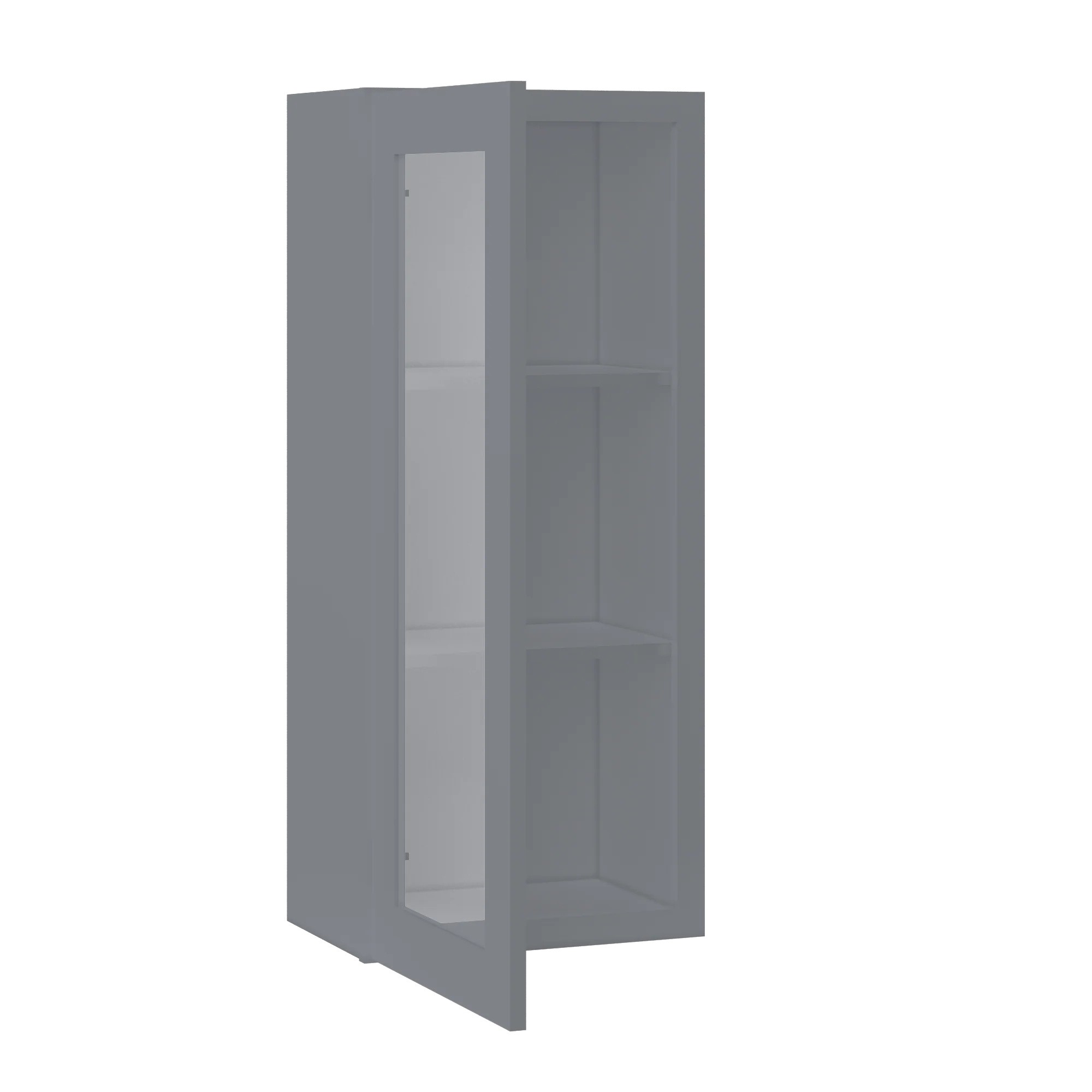 Frosted Glass Door Wall Kitchen Cabinet WMD1842 Colonial Gray LessCare 18 in. width 42 in. height 12 in. depth - Image 4