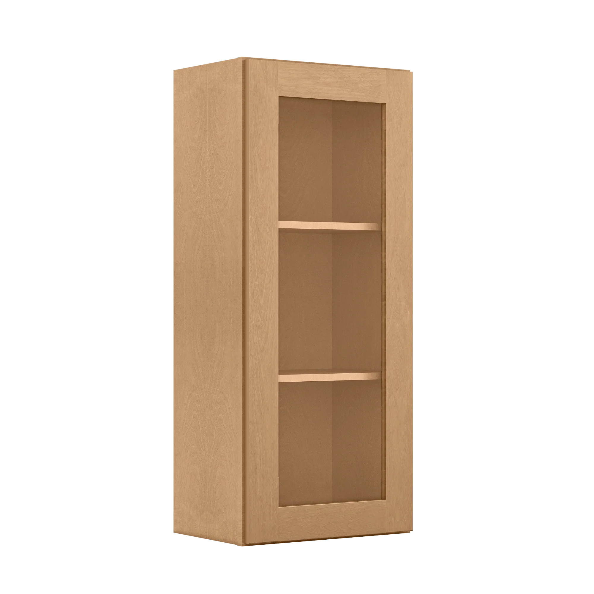 Frosted Glass Door Wall Kitchen Cabinet WMD1842 Shaker Toffee 18 in. width 42 in. height 12 in. depth - Image 2