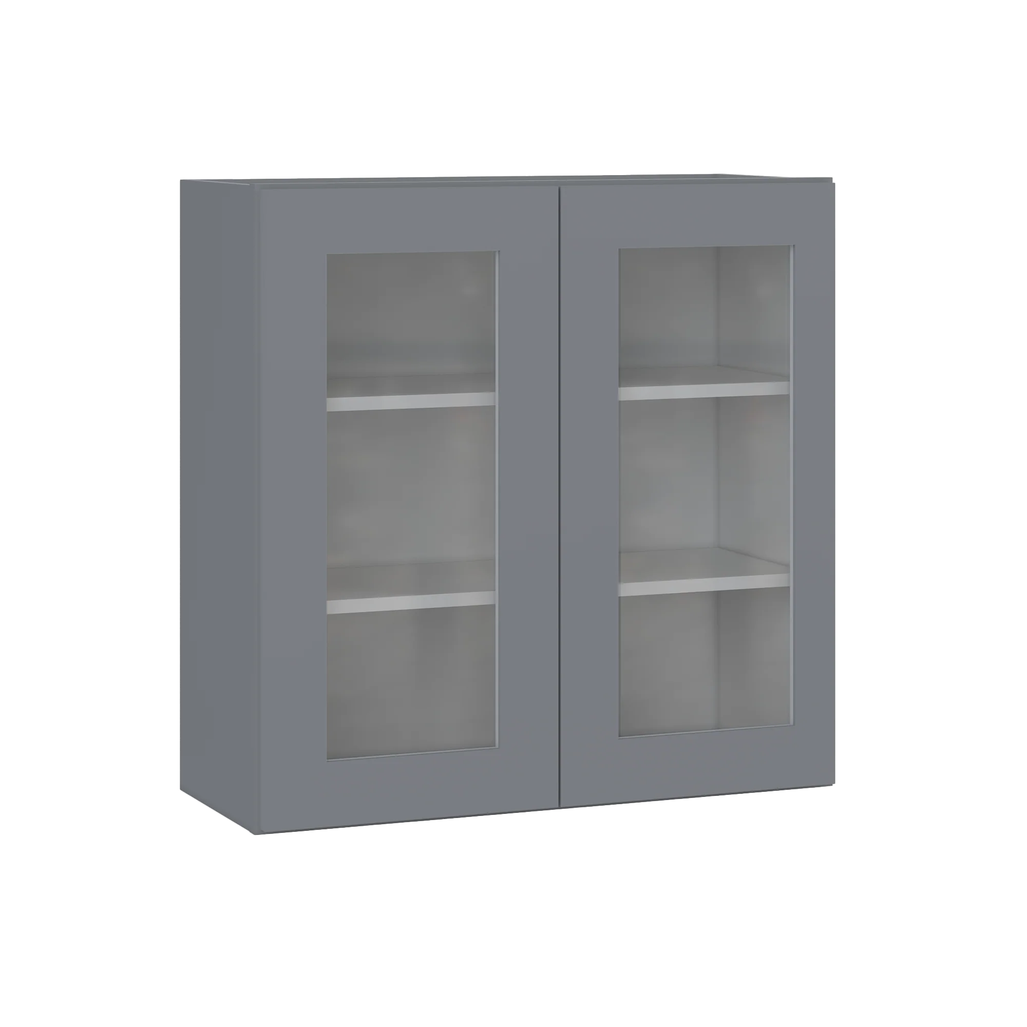 Frosted Glass Door Wall Kitchen Cabinet WMD3030 Colonial Gray LessCare 30 in. width 30 in. height 12 in. depth - Image 2