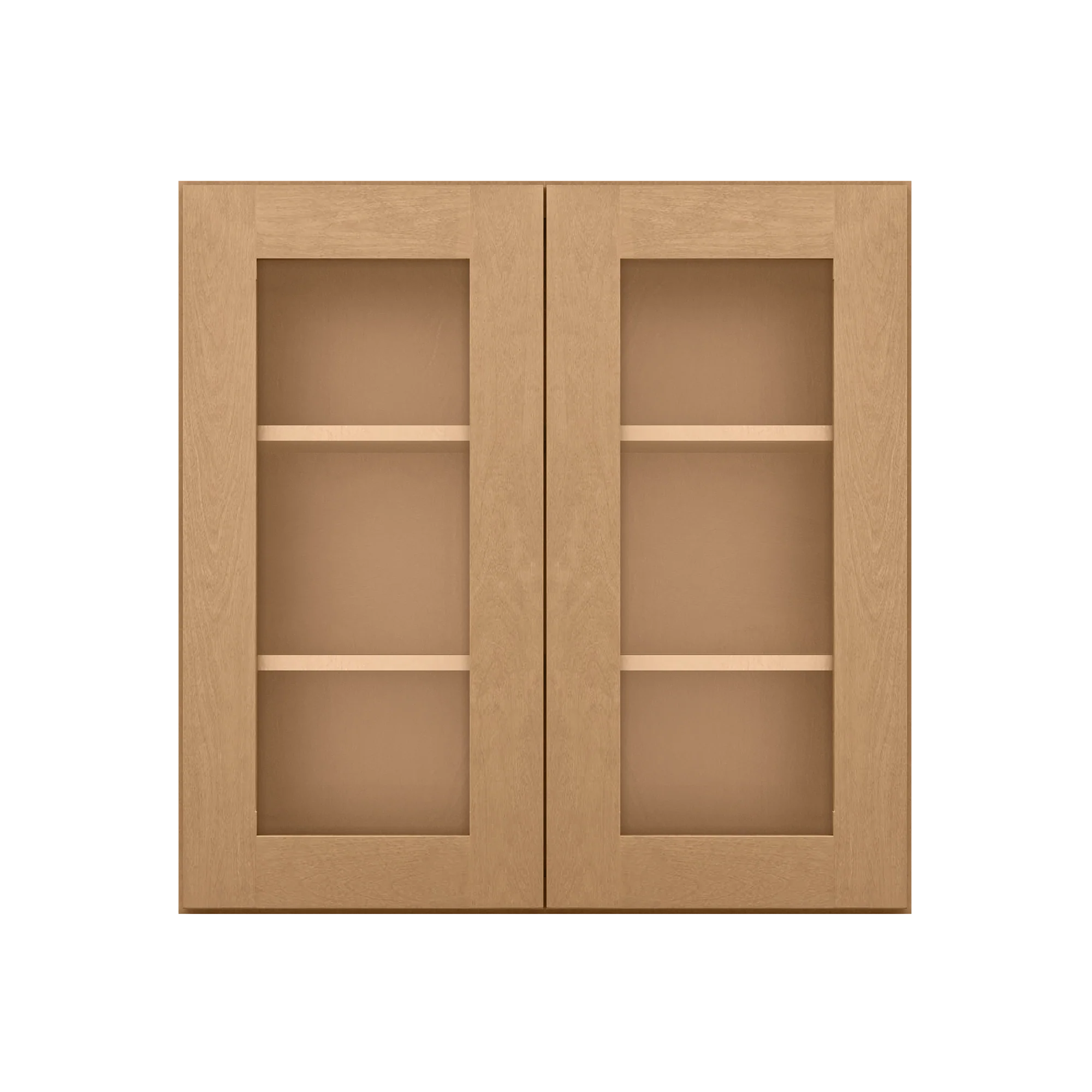 Frosted Glass Door Wall Kitchen Cabinet WMD3030 Shaker Toffee 30 in. width 30 in. height 12 in. depth - Image 3