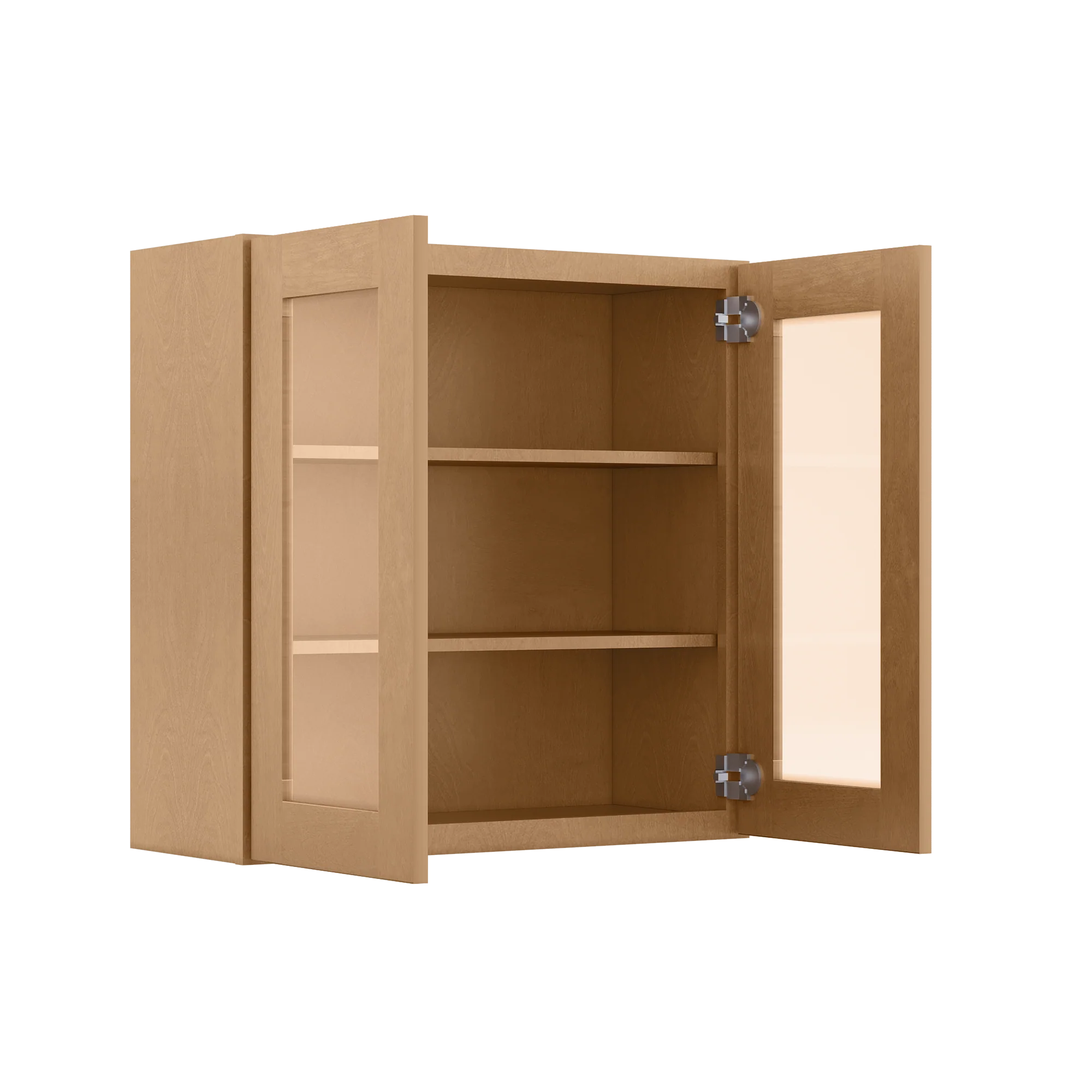 Frosted Glass Door Wall Kitchen Cabinet WMD3030 Shaker Toffee 30 in. width 30 in. height 12 in. depth - Image 4