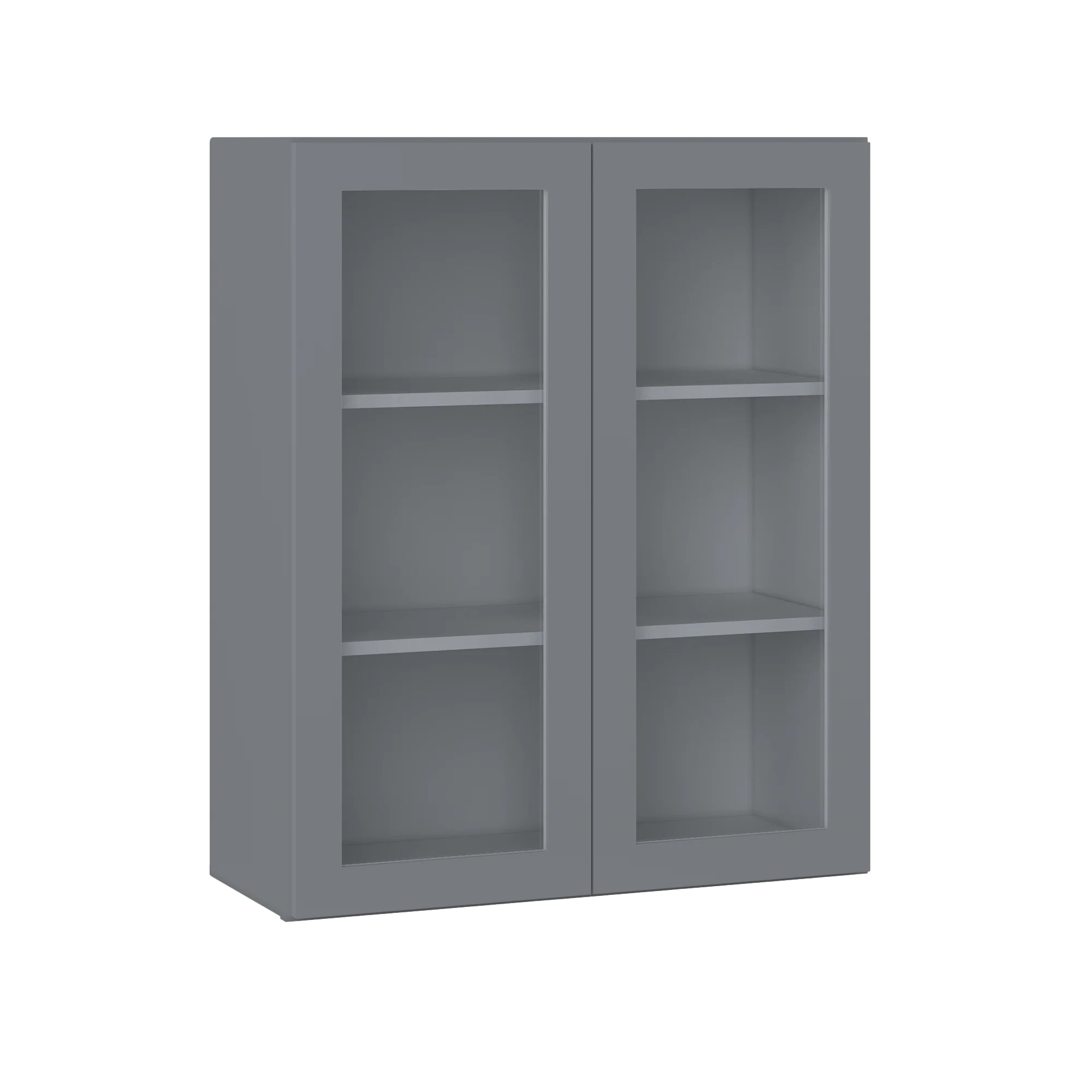 Frosted Glass Door Wall Kitchen Cabinet WMD3036 Colonial Gray LessCare 30 in. width 36 in. height 12 in. depth - Image 2
