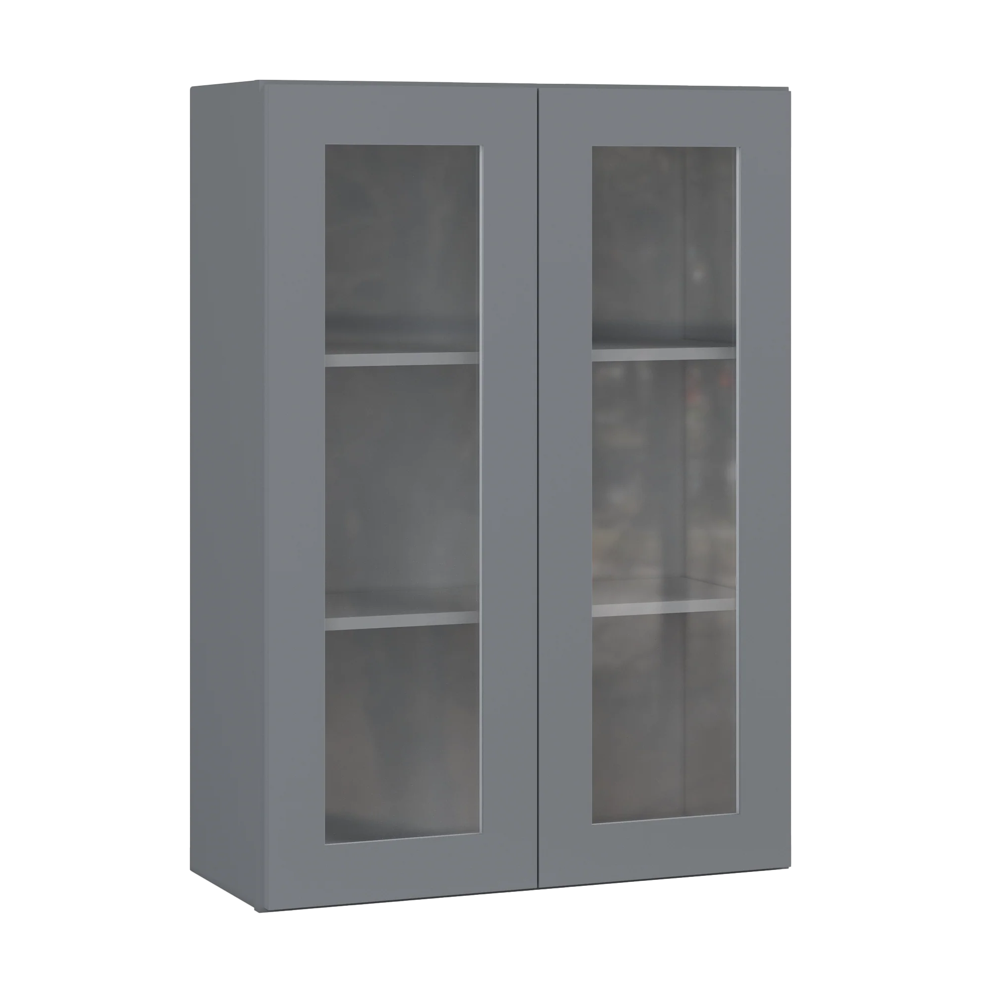Frosted Glass Door Wall Kitchen Cabinet WMD3042 Colonial Gray LessCare 30 in. width 42 in. height 12 in. depth - Image 2