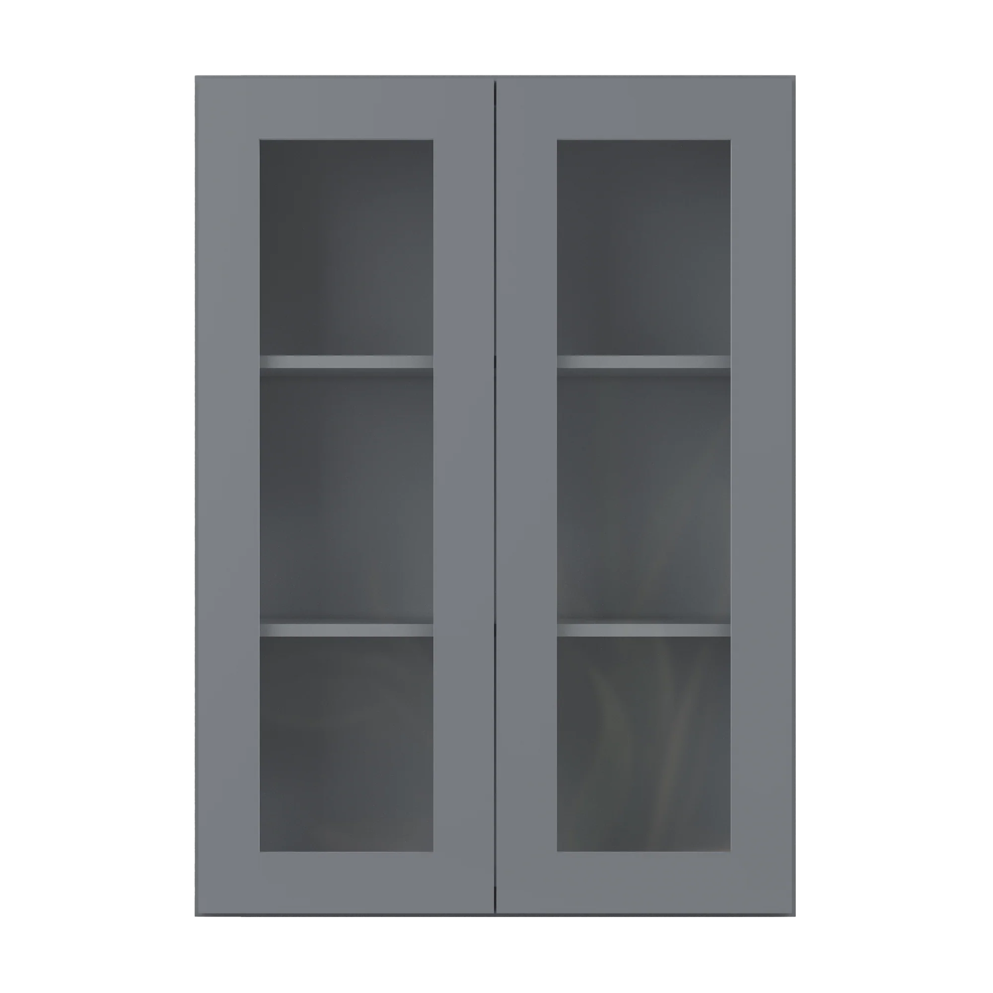 Frosted Glass Door Wall Kitchen Cabinet WMD3042 Colonial Gray LessCare 30 in. width 42 in. height 12 in. depth - Image 3