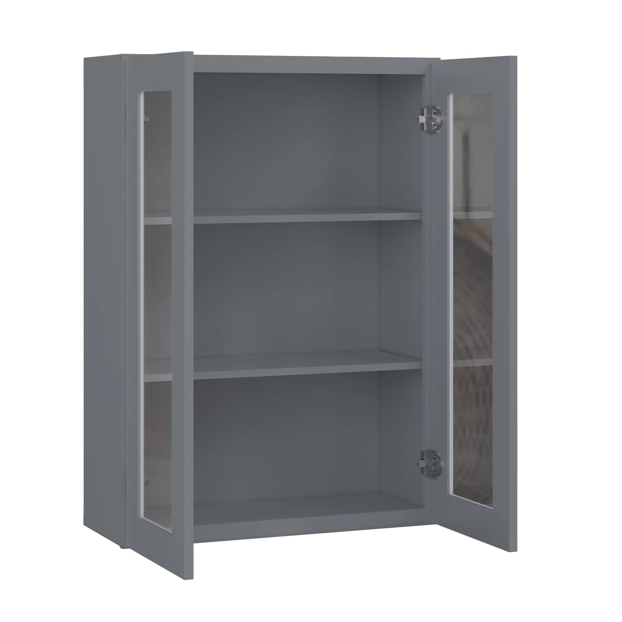 Frosted Glass Door Wall Kitchen Cabinet WMD3042 Colonial Gray LessCare 30 in. width 42 in. height 12 in. depth - Image 4