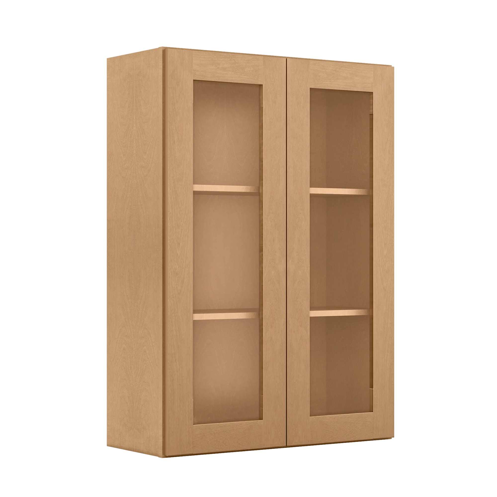 Frosted Glass Door Wall Kitchen Cabinet WMD3042 Shaker Toffee 30 in. width 42 in. height 12 in. depth - Image 2