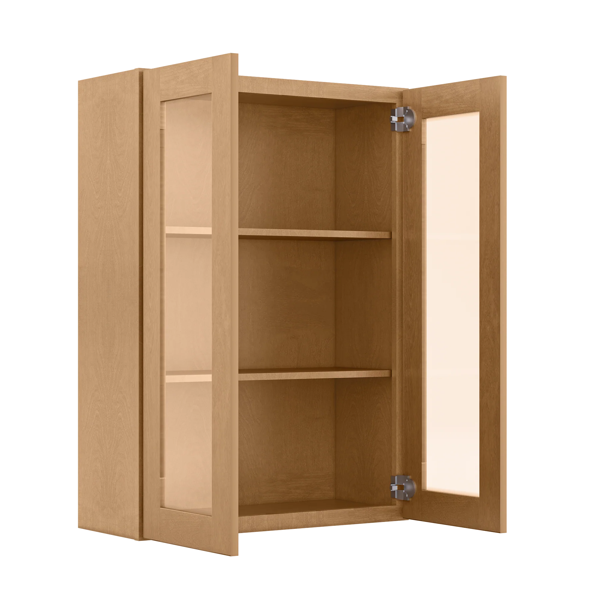 Frosted Glass Door Wall Kitchen Cabinet WMD3042 Shaker Toffee 30 in. width 42 in. height 12 in. depth - Image 4
