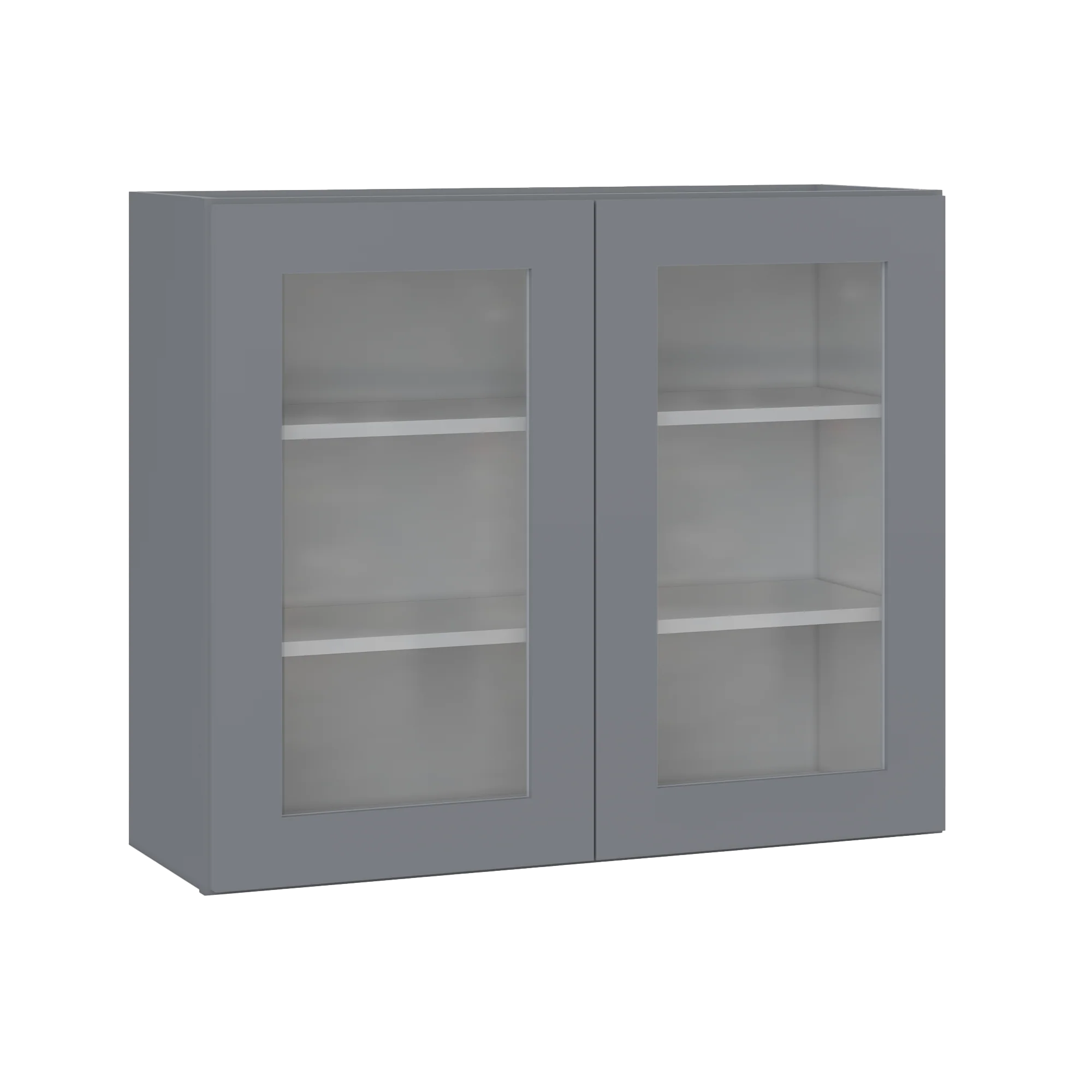 Frosted Glass Door Wall Kitchen Cabinet WMD3630 Colonial Gray LessCare 36 in. width 30 in. height 12 in. depth - Image 2