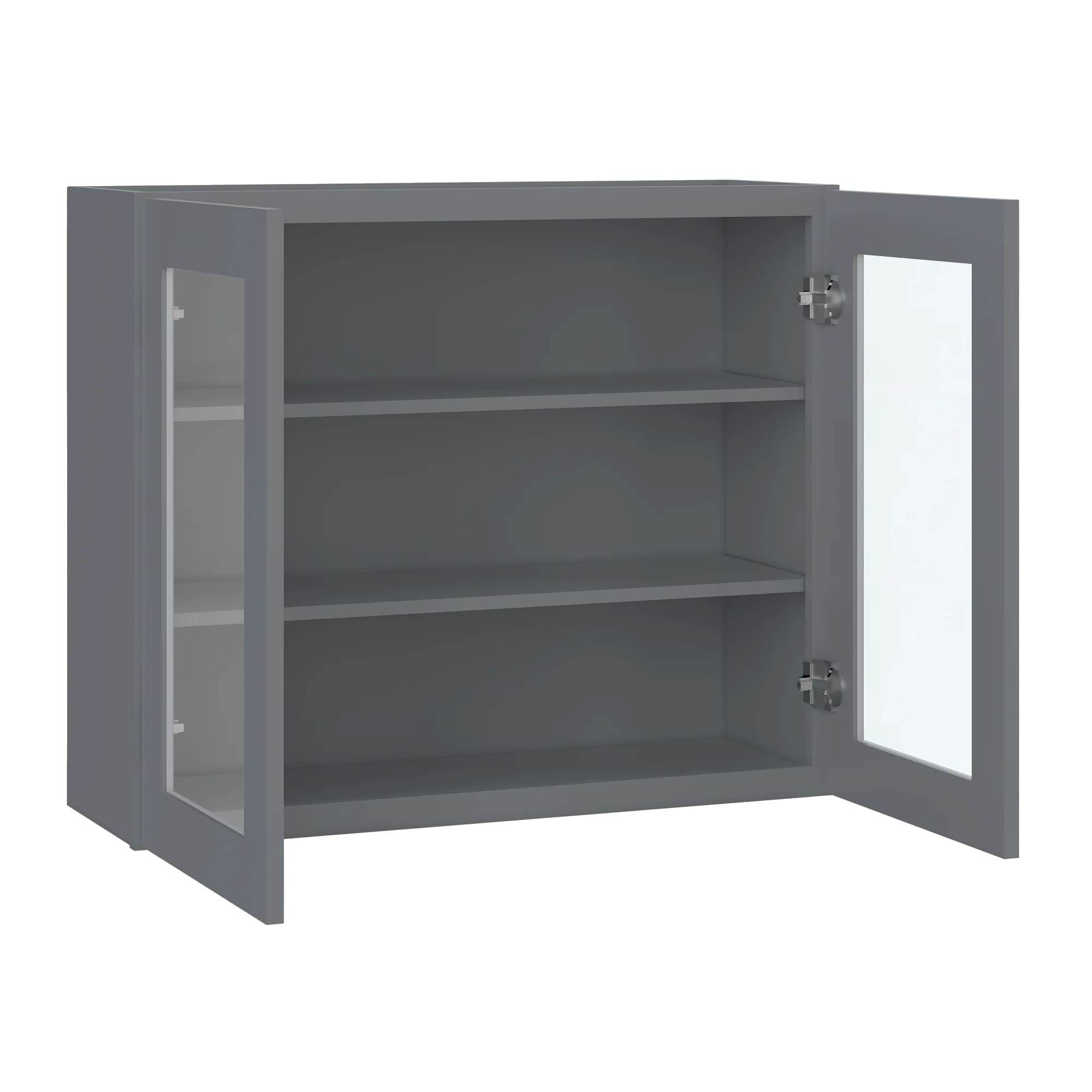 Frosted Glass Door Wall Kitchen Cabinet WMD3630 Colonial Gray LessCare 36 in. width 30 in. height 12 in. depth - Image 4