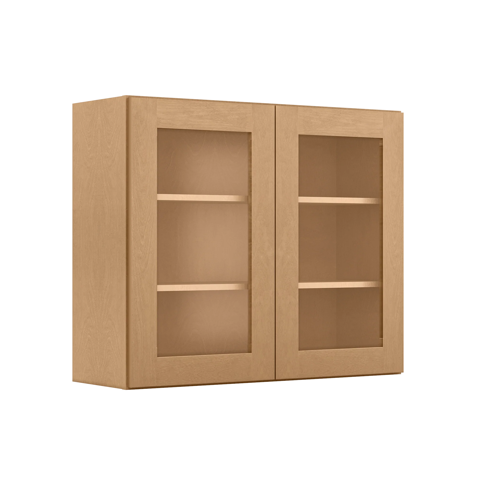 Frosted Glass Door Wall Kitchen Cabinet WMD3630 Shaker Toffee 36 in. width 30 in. height 12 in. depth - Image 2
