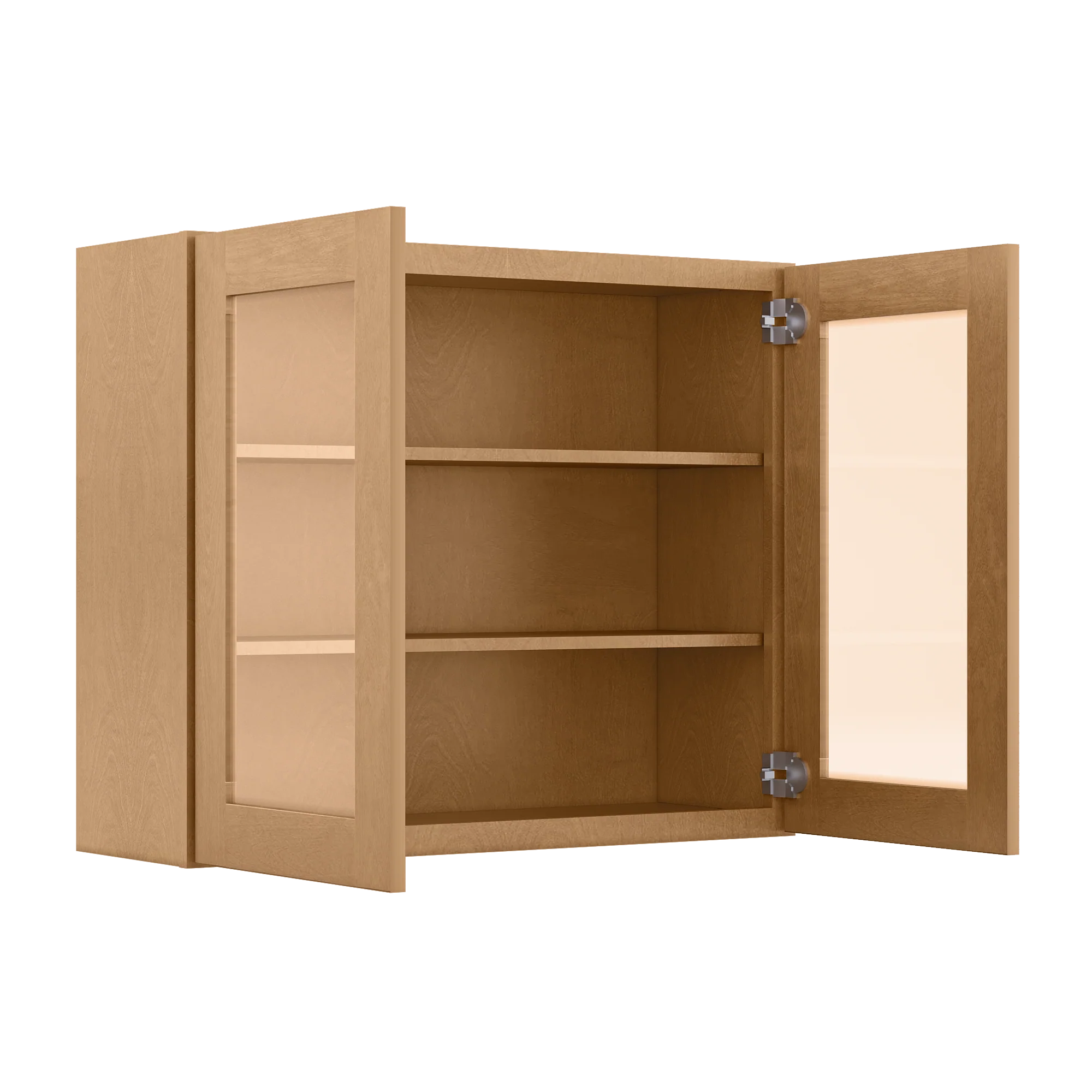 Frosted Glass Door Wall Kitchen Cabinet WMD3630 Shaker Toffee 36 in. width 30 in. height 12 in. depth - Image 4