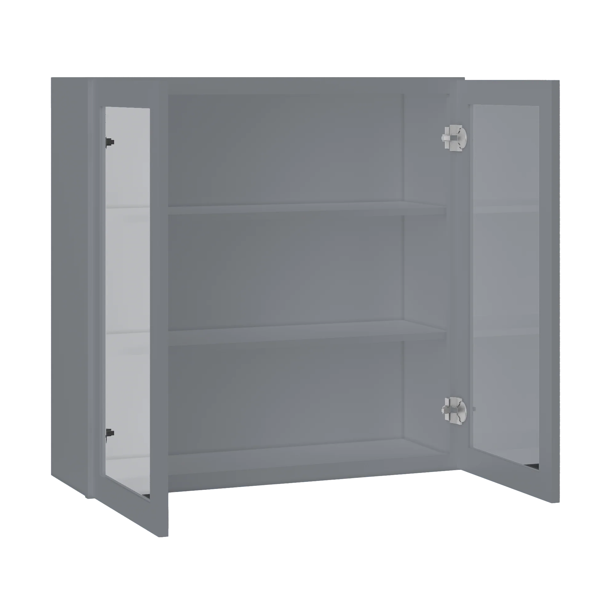 Frosted Glass Door Wall Kitchen Cabinet WMD3636 Colonial Gray LessCare 36 in. width 36 in. height 12 in. depth - Image 4