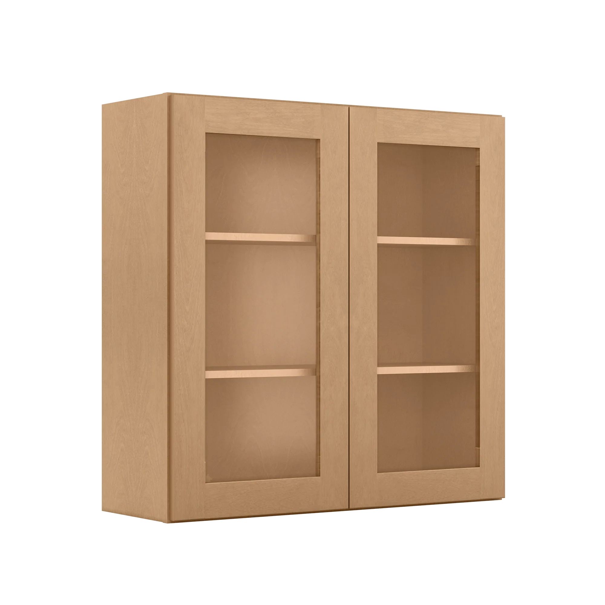 Frosted Glass Door Wall Kitchen Cabinet WMD3636 Shaker Toffee 36 in. width 36 in. height 12 in. depth - Image 2