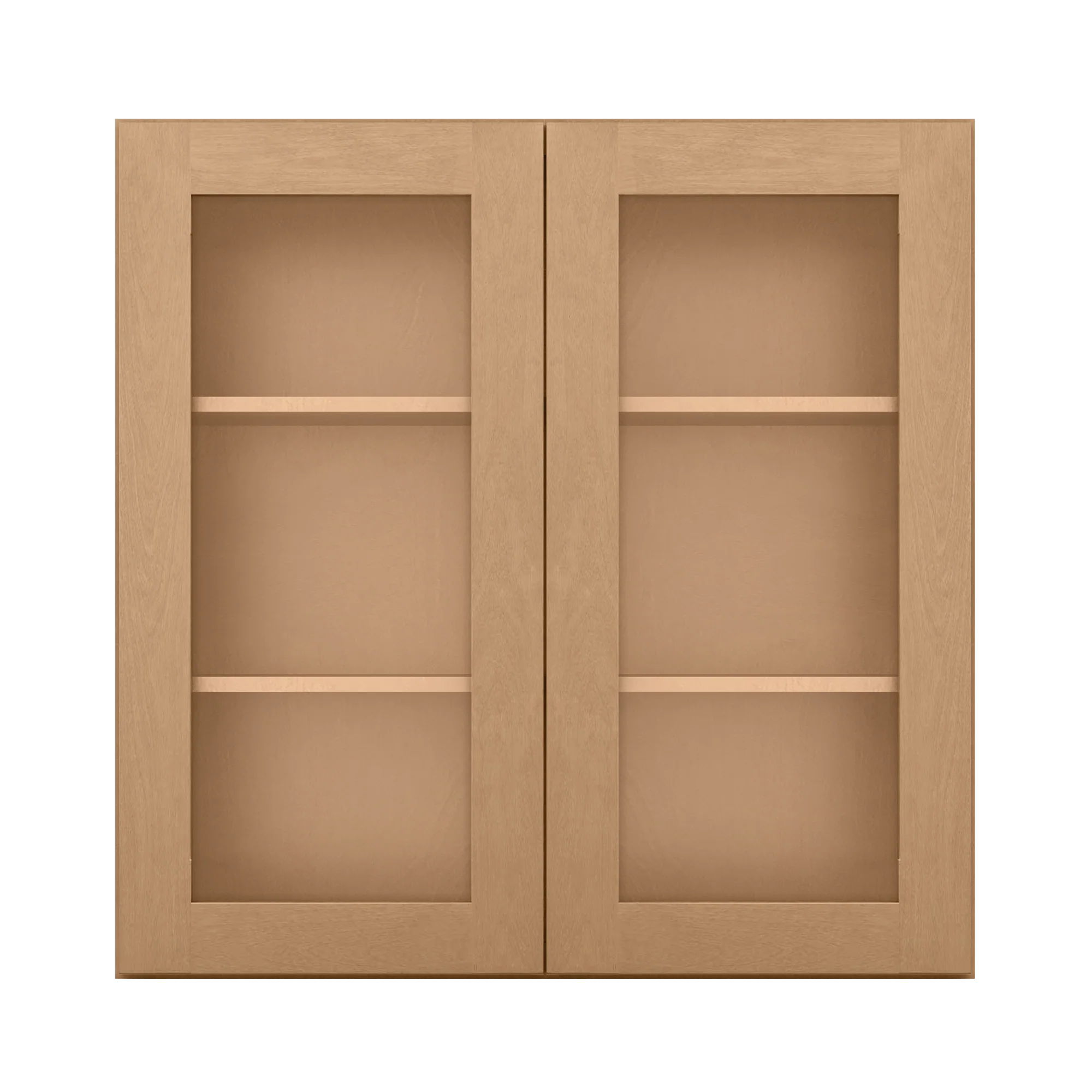 Frosted Glass Door Wall Kitchen Cabinet WMD3636 Shaker Toffee 36 in. width 36 in. height 12 in. depth - Image 3