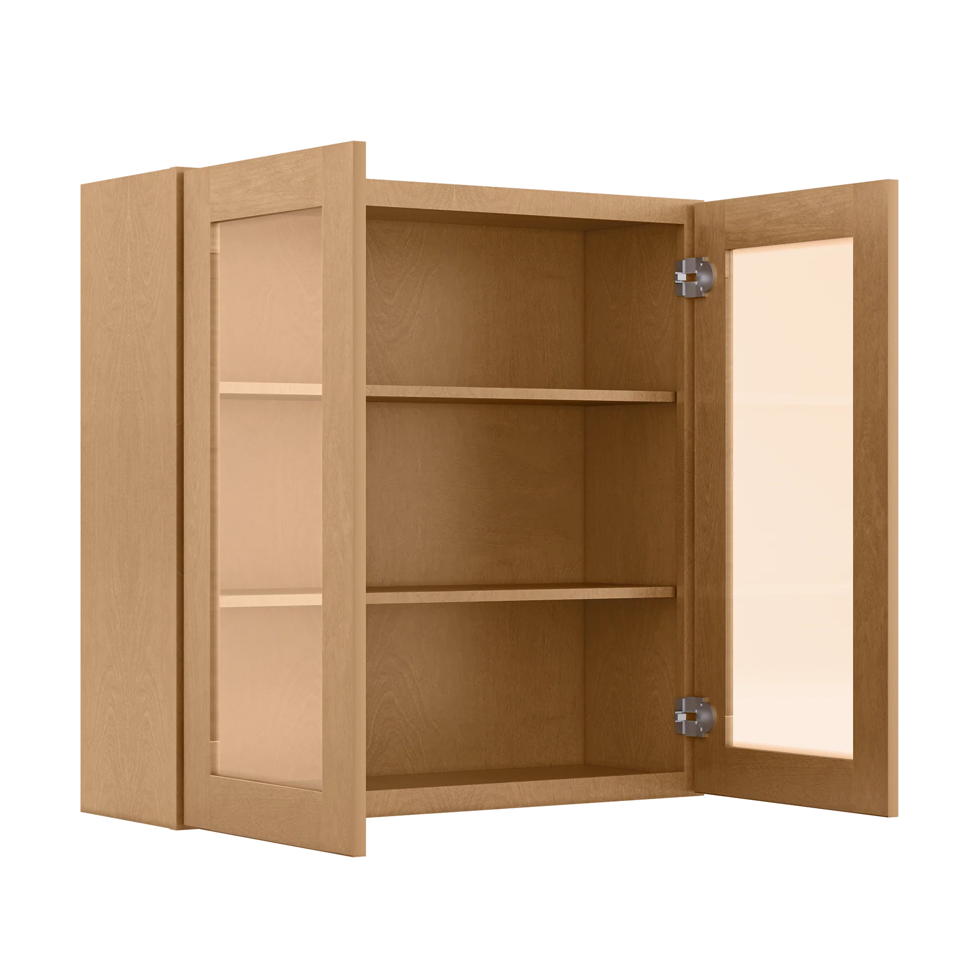 Frosted Glass Door Wall Kitchen Cabinet WMD3636 Shaker Toffee 36 in. width 36 in. height 12 in. depth - Image 4