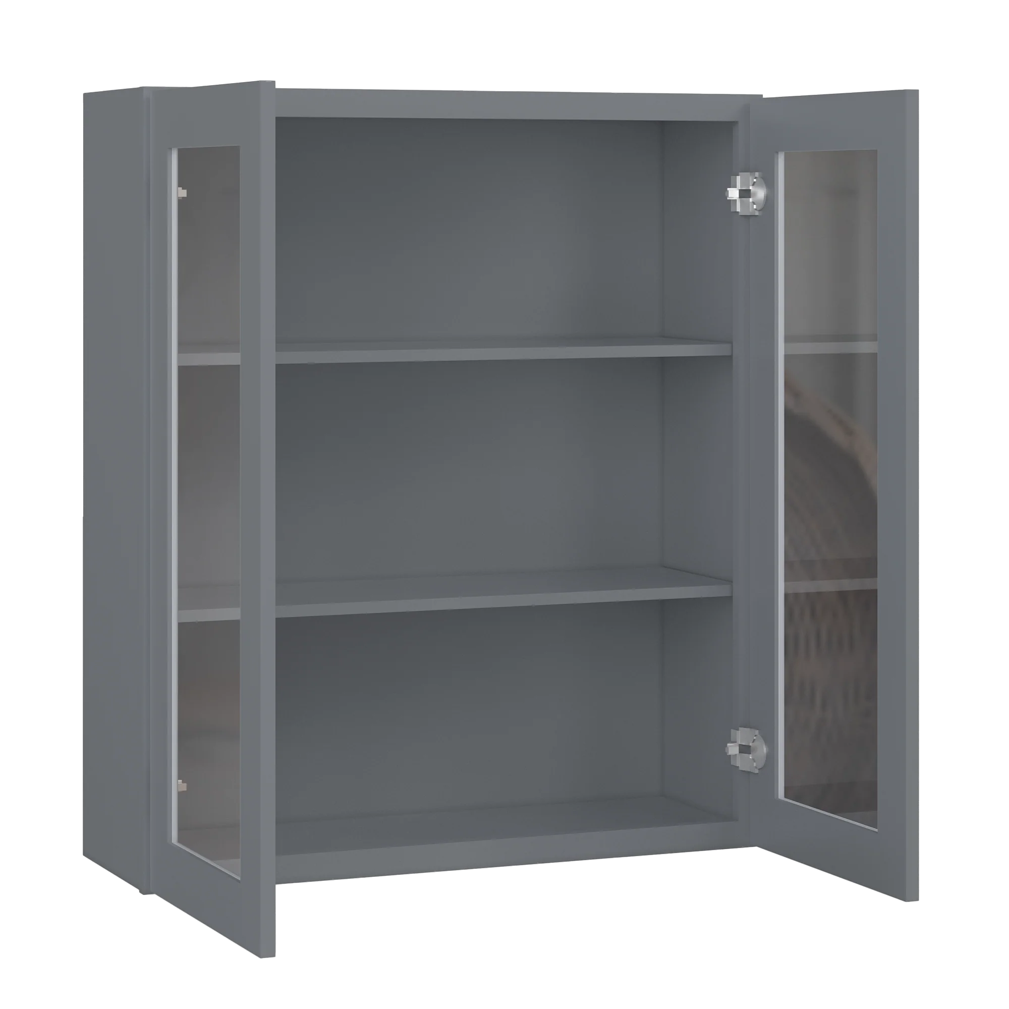 Frosted Glass Door Wall Kitchen Cabinet WMD3642 Colonial Gray LessCare 36 in. width 42 in. height 12 in. depth - Image 4
