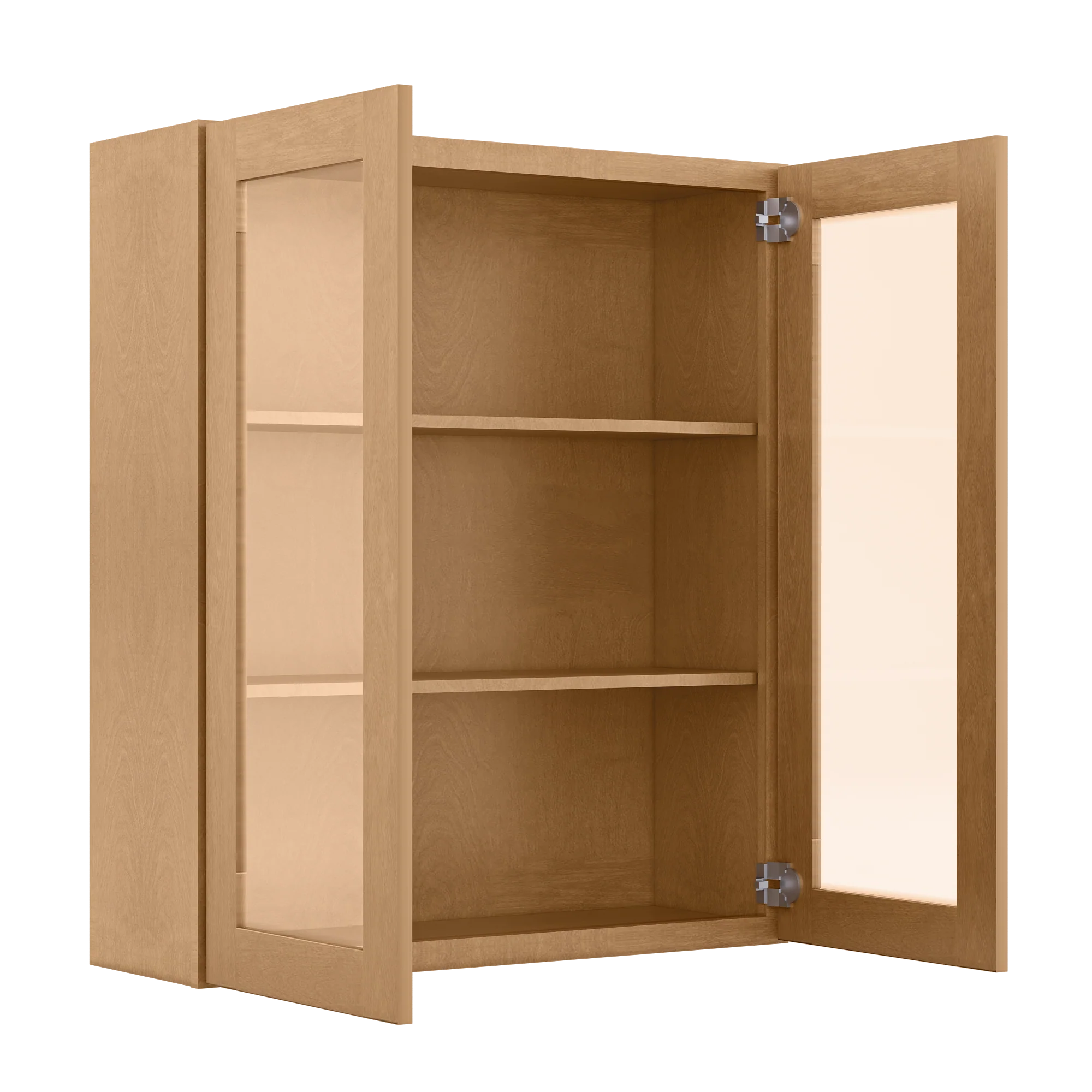 Frosted Glass Door Wall Kitchen Cabinet WMD3642 Shaker Toffee 36 in. width 42 in. height 12 in. depth - Image 4