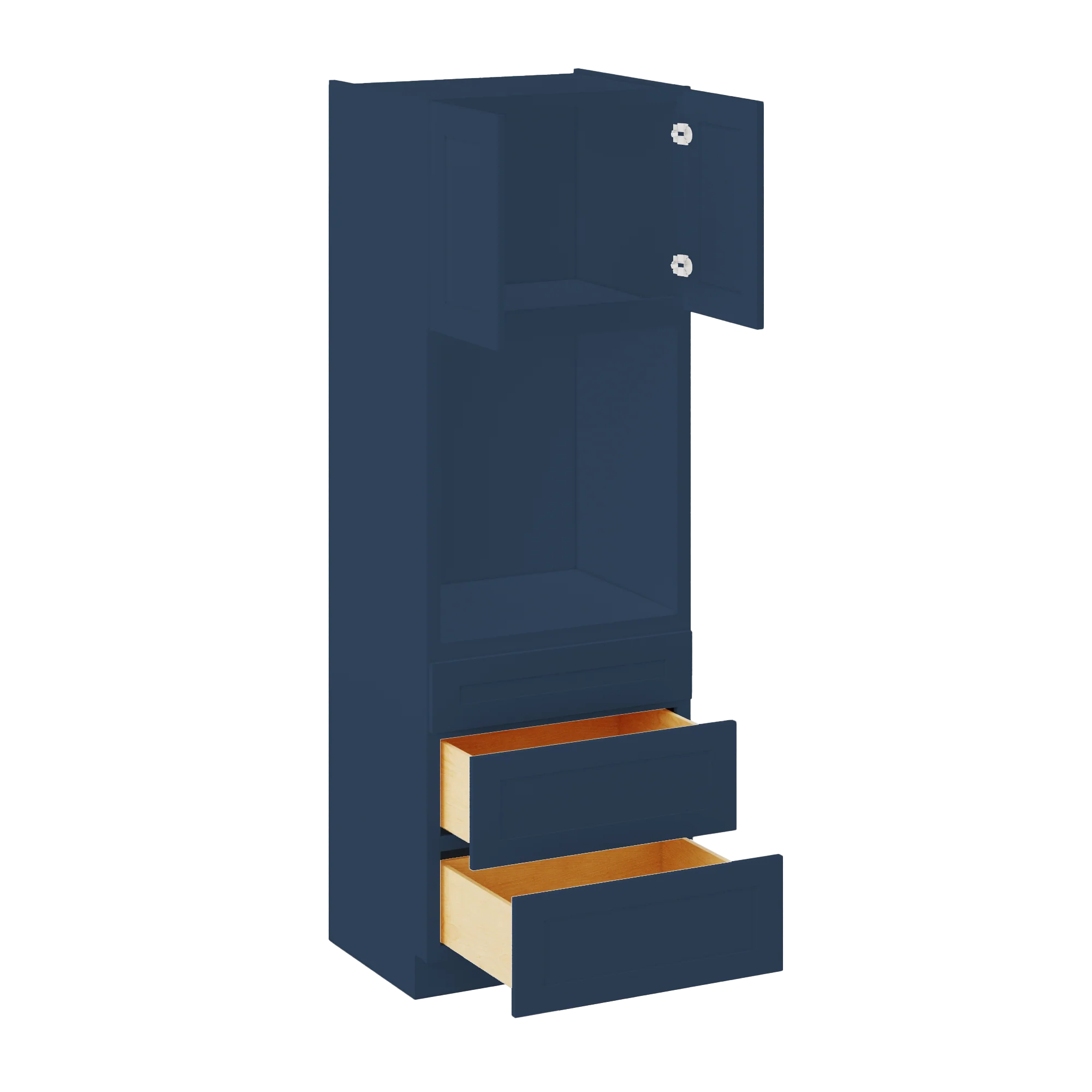 Oven Kitchen Cabinet OC3090 Danbury Blue LessCare 30 in. width 90 in. height 24 in. depth - Image 4