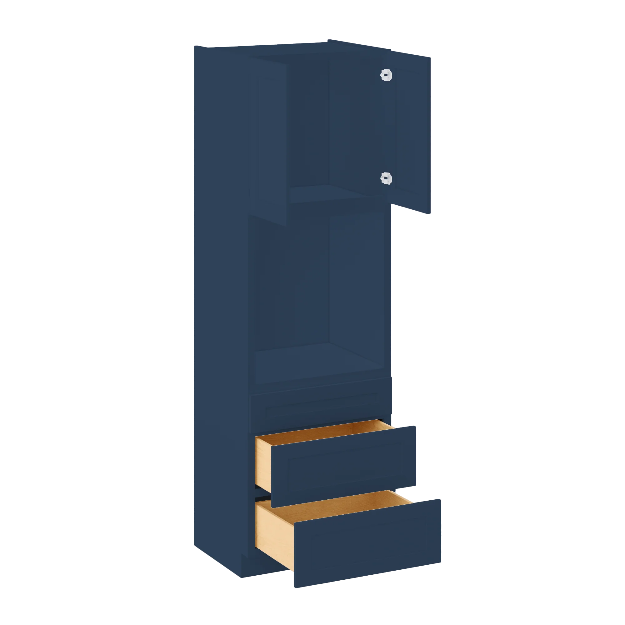 Oven Kitchen Cabinet OC3096 Danbury Blue LessCare 30 in. width 96 in. height 24 in. depth - Image 4