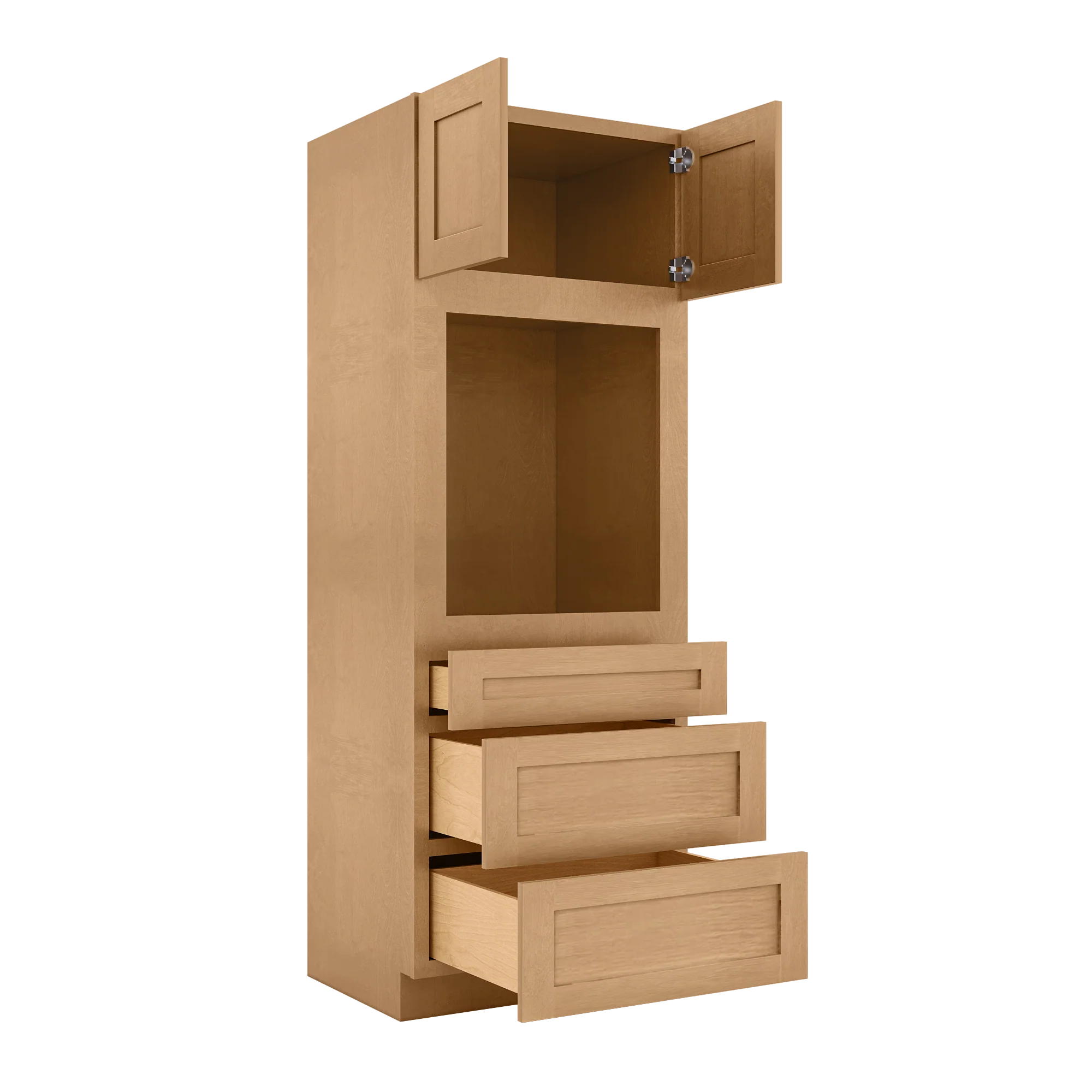 Oven Kitchen Cabinet OC3084 Shaker Toffee 30 in. width 84 in. height 24 in. depth - Image 4