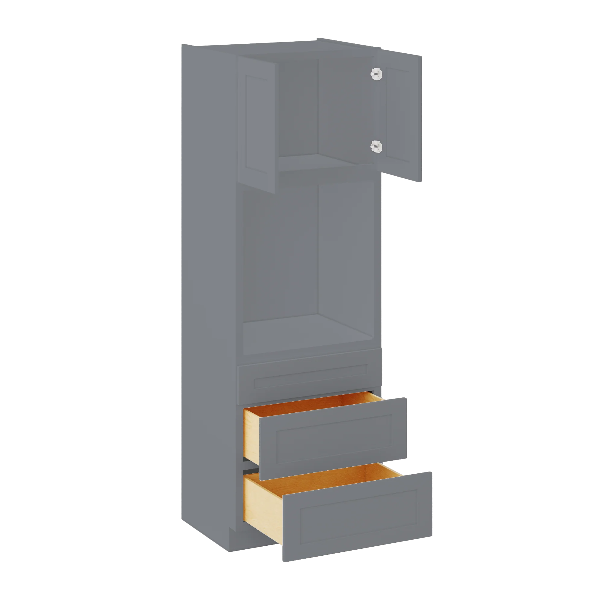Oven Kitchen Cabinet OC3090 Colonial Gray LessCare 30 in. width 90 in. height 24 in. depth - Image 4