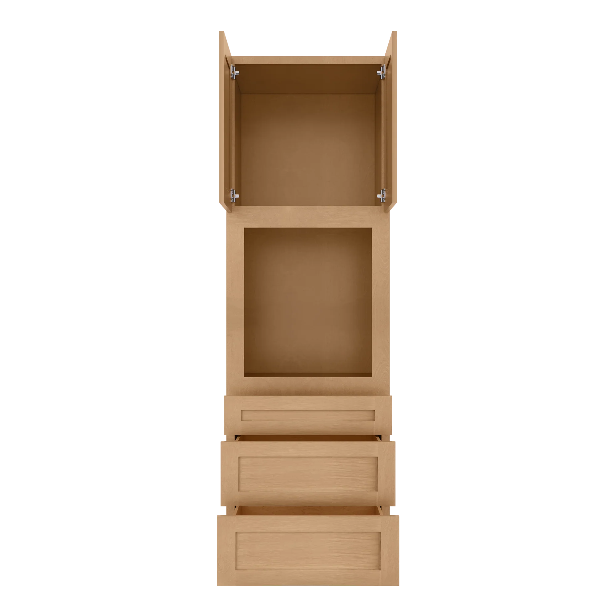 Oven Kitchen Cabinet OC3096 Shaker Toffee LessCare 30 in. width 96 in. height 24 in. depth - Image 5