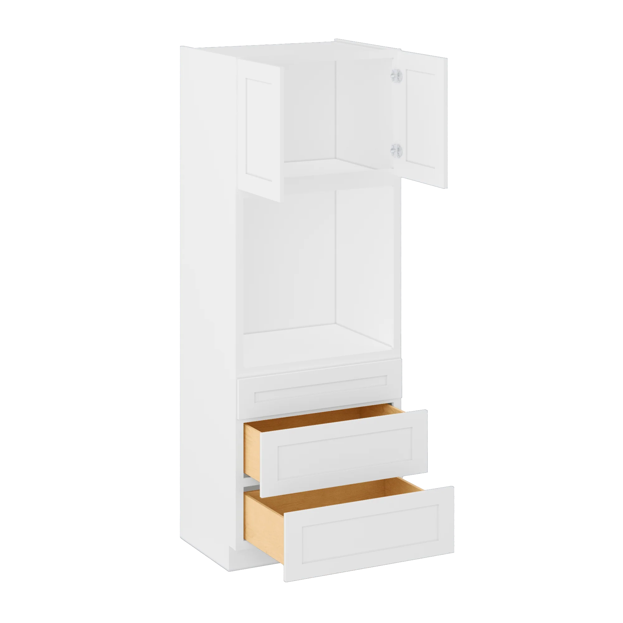 Oven Kitchen Cabinet OC3390 Alpina White LessCare 33 in. width 90 in. height 24 in. depth - Image 4