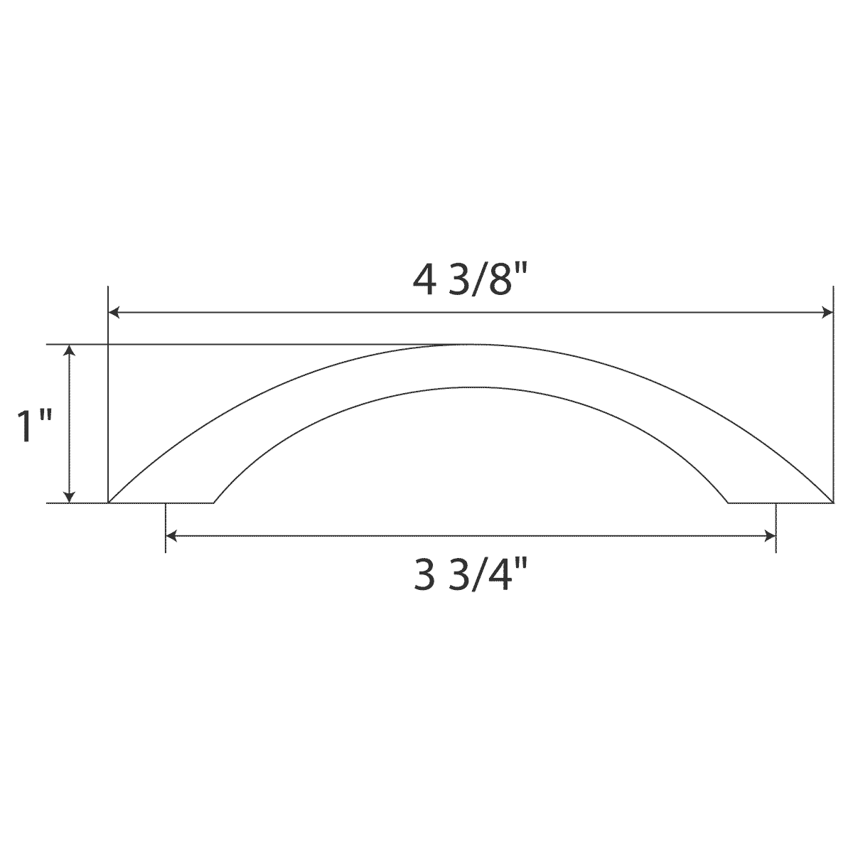 4.375"W Brushed Nickel Door/Drawer Pull P-1 - Image 4