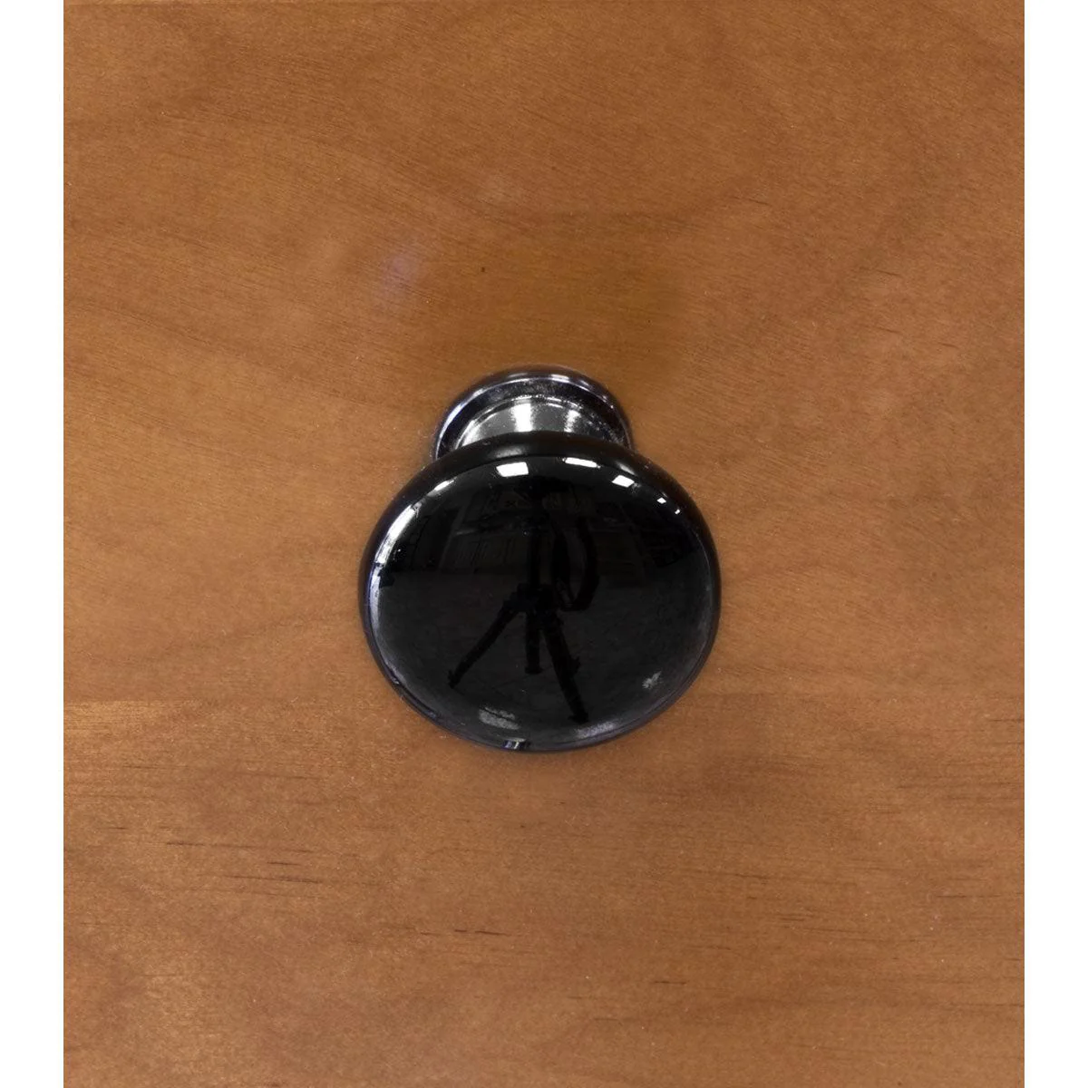 1.25"W Black Gloss Knob Door/Drawer Pull P-13 - Image 2