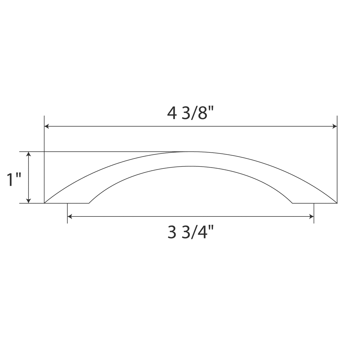 4.375"W Brushed Nickel Door/Drawer Pull P-2 - Image 4