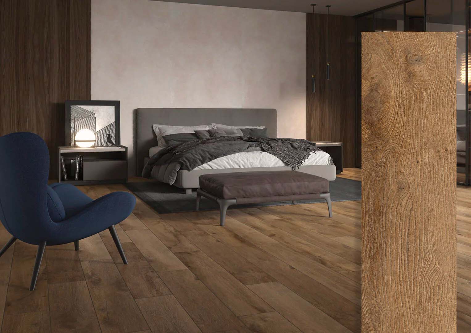 San Pedro Wood Look Brown Tile 8x48 Rectified Porcelain Floor and Wall for Interior or Exterior