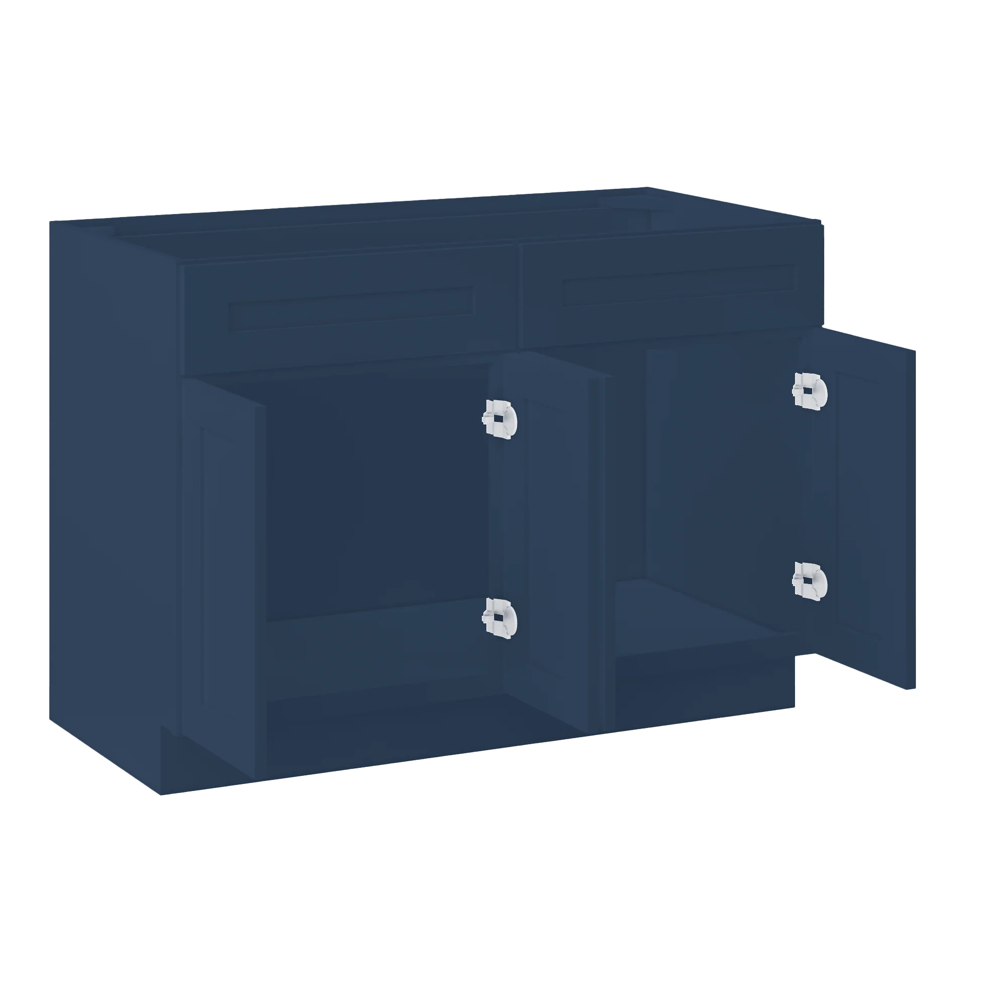 Sink Base Kitchen Cabinet SB48 Danbury Blue LessCare 48 in. width 34.5 in. height 24 in. depth - Image 4