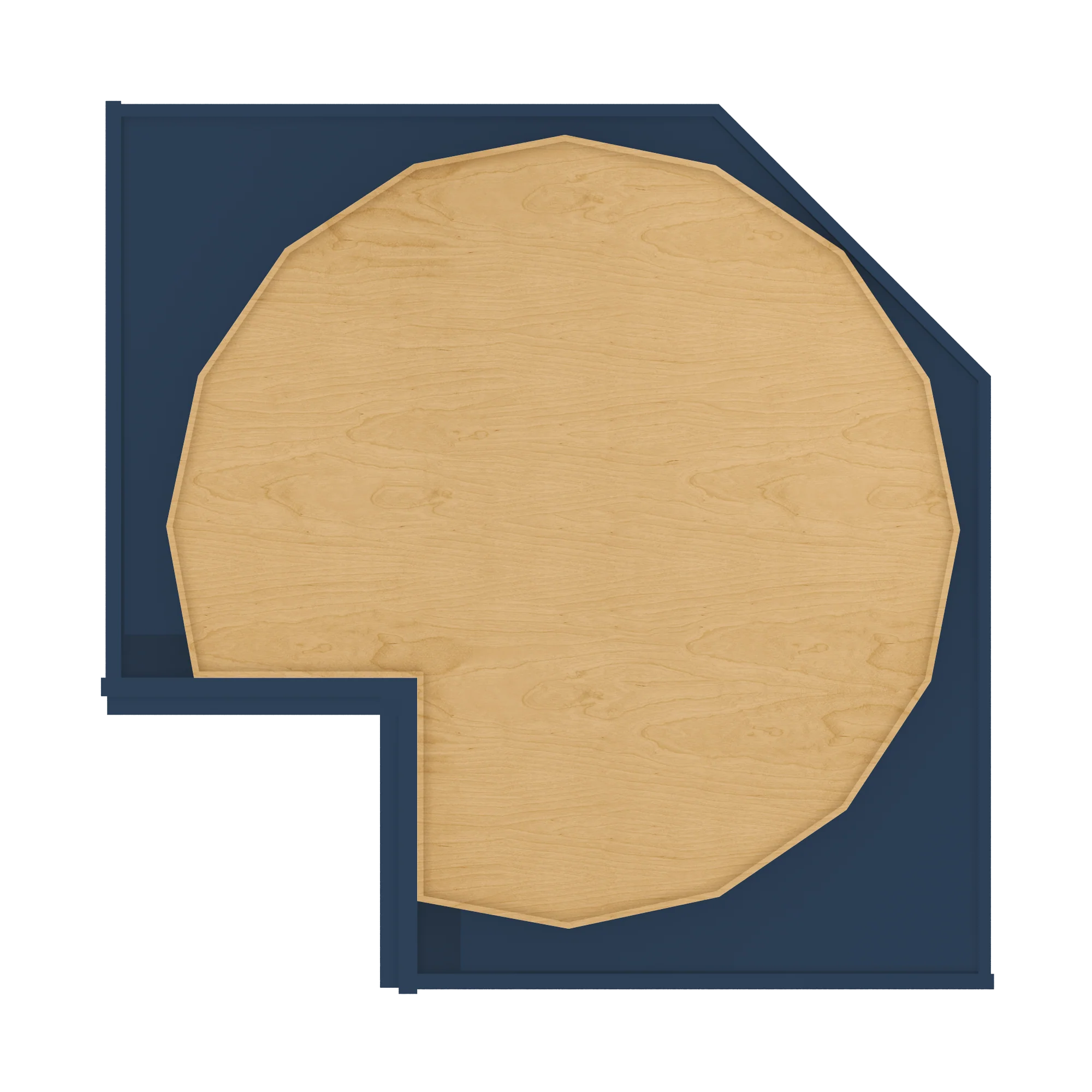 Lazy Suzan Base Kitchen Cabinet SCER36 Danbury Blue LessCare 34.5 in. height 36 in. depth - Image 6