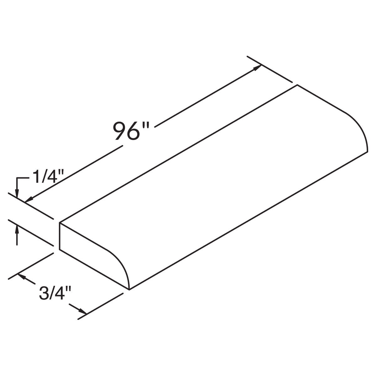 Scribe Molding MSW8 Milan Pearl 0.75 in. width 0.25 in. height 96 in. depth