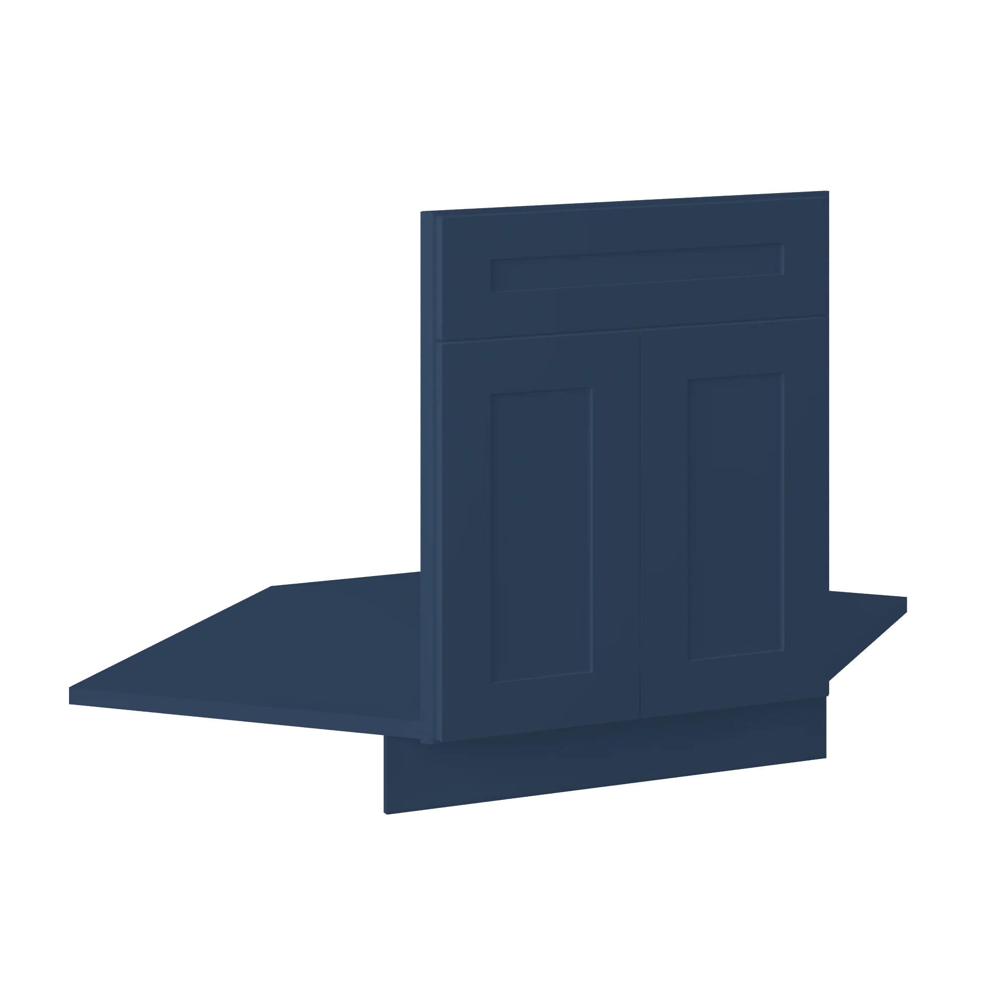 Sink Front Corner Base Kitchen Cabinet SFC42 Danbury Blue LessCare 34.5 in. height 42 in. depth - Image 2