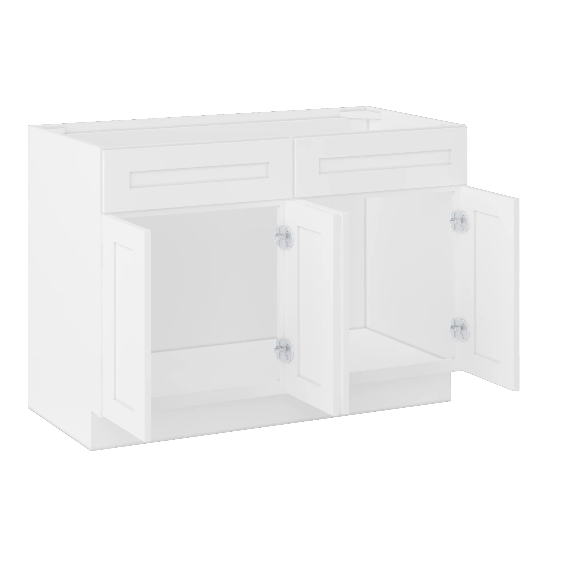 Sink Base Kitchen Cabinet SB48 Alpina White LessCare 48 in. width 34.5 in. height 24 in. depth - Image 4