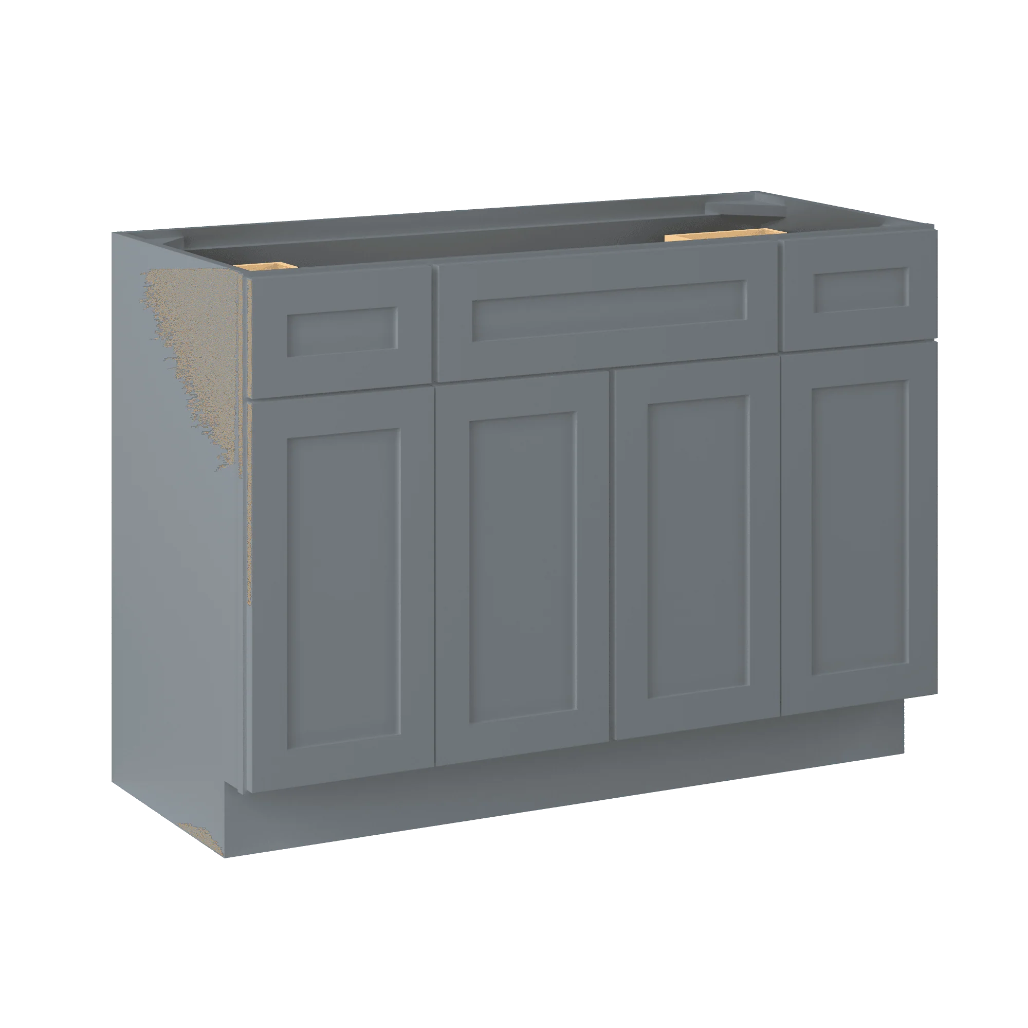 Sink Base Kitchen Cabinet SB48 Colonial Gray LessCare 48 in. width 34.5 in. height 24 in. depth - Image 2