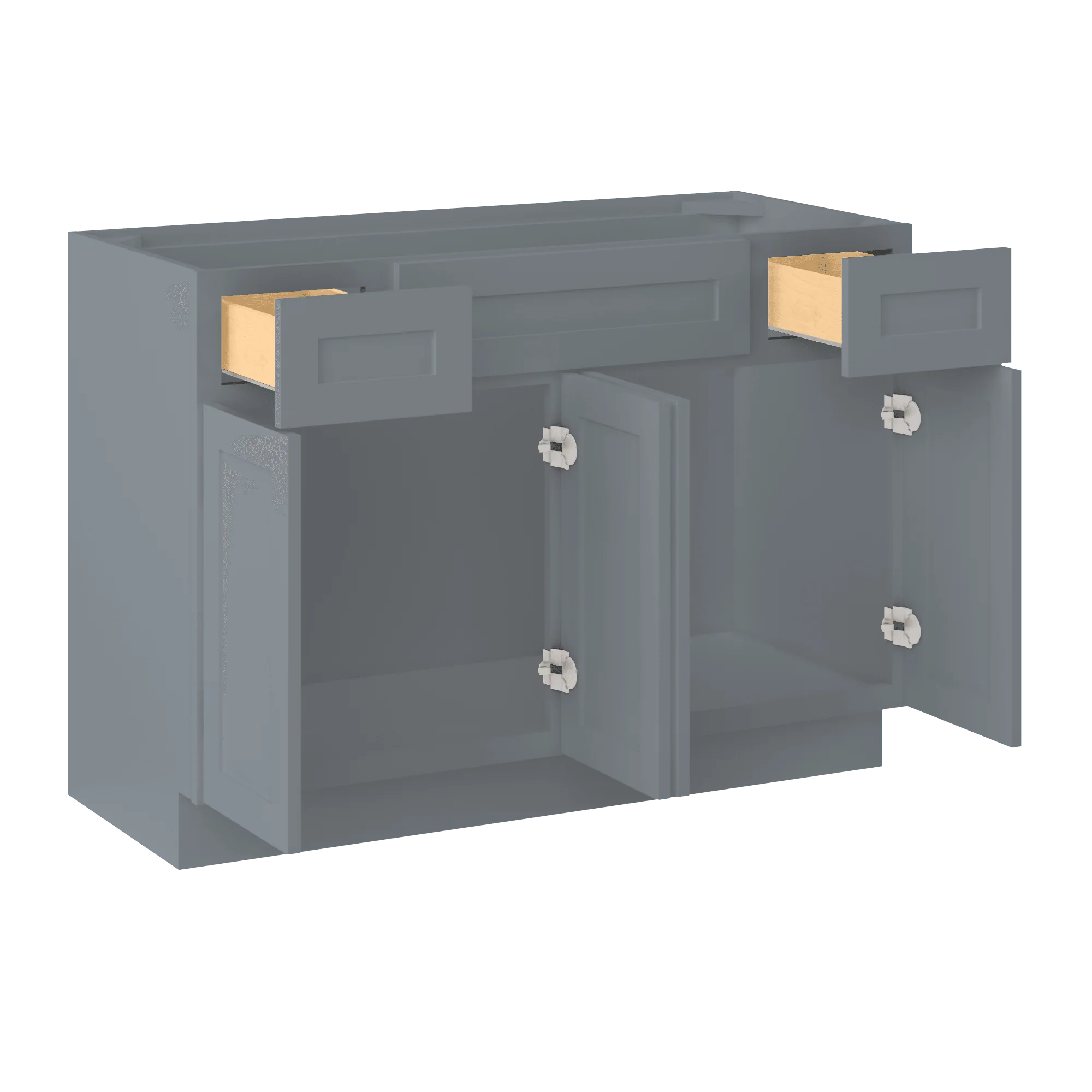 Sink Base Kitchen Cabinet SB48 Colonial Gray LessCare 48 in. width 34.5 in. height 24 in. depth - Image 4
