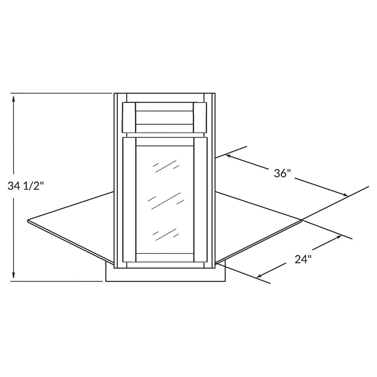 Sink Front Corner Base Kitchen Cabinet SFC36 Milan Pearl 34.5 in. height 36 in. depth
