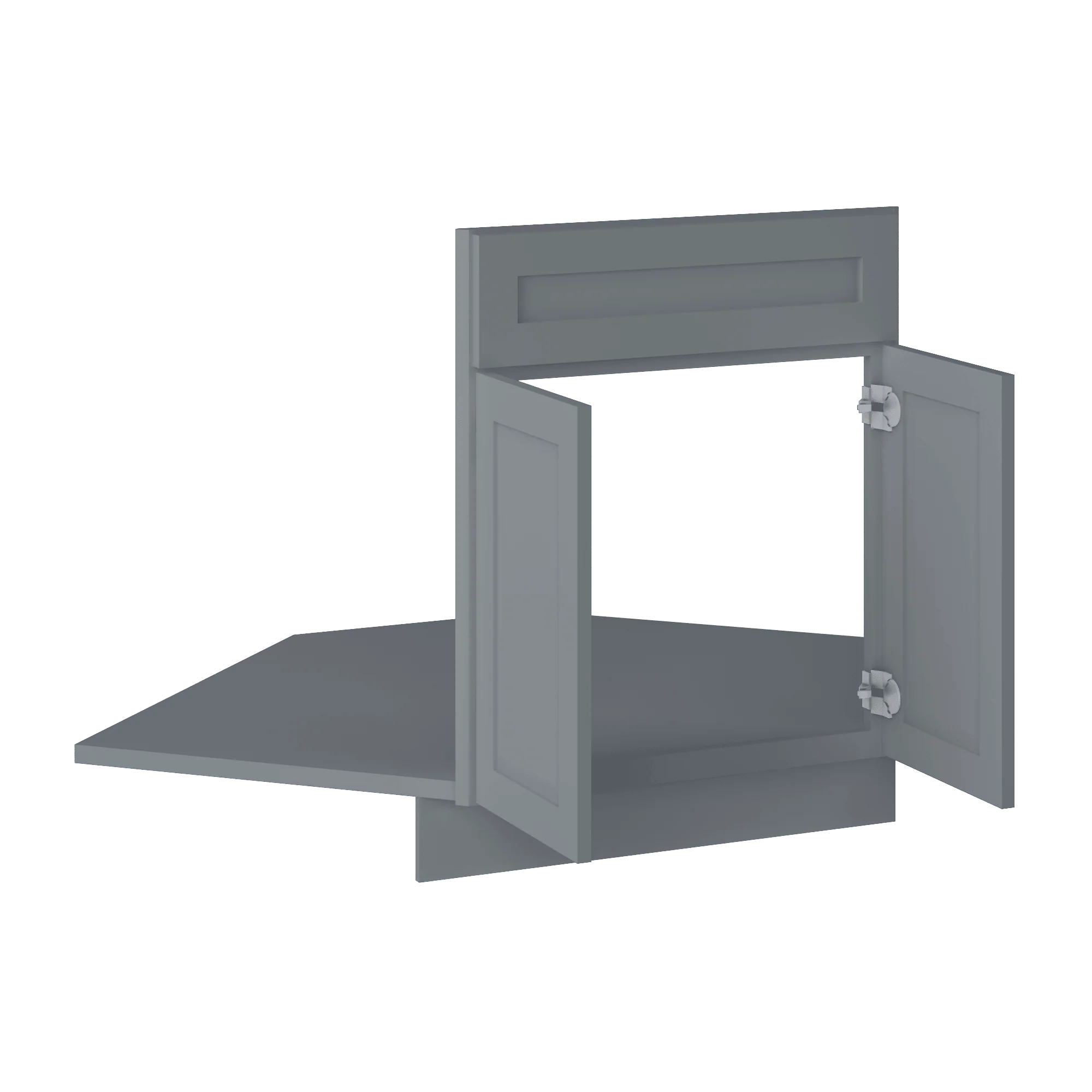 Sink Front Corner Base Kitchen Cabinet SFC42 Colonial Gray LessCare 34.5 in. height 42 in. depth - Image 2