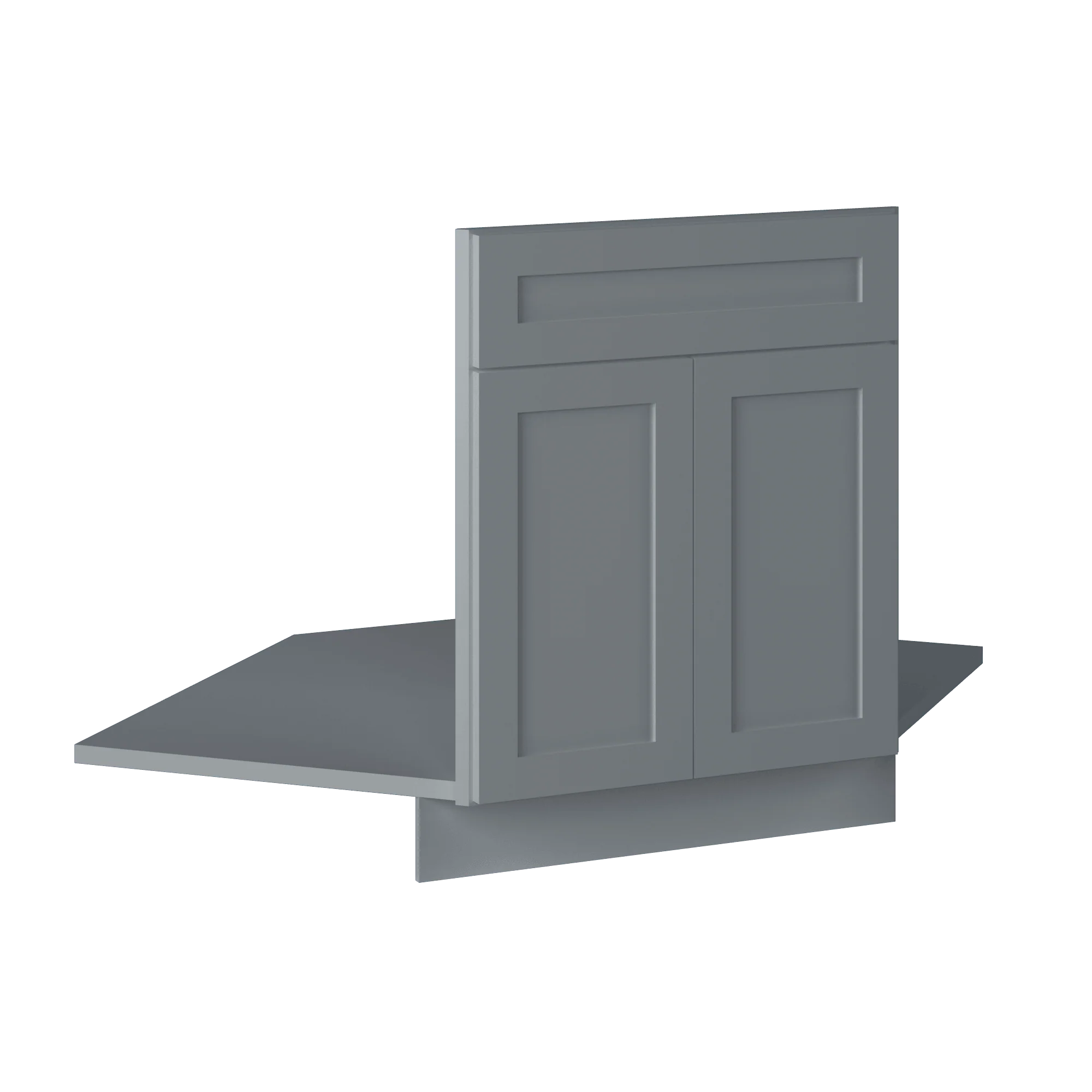 Sink Front Corner Base Kitchen Cabinet SFC42 Colonial Gray LessCare 34.5 in. height 42 in. depth - Image 4