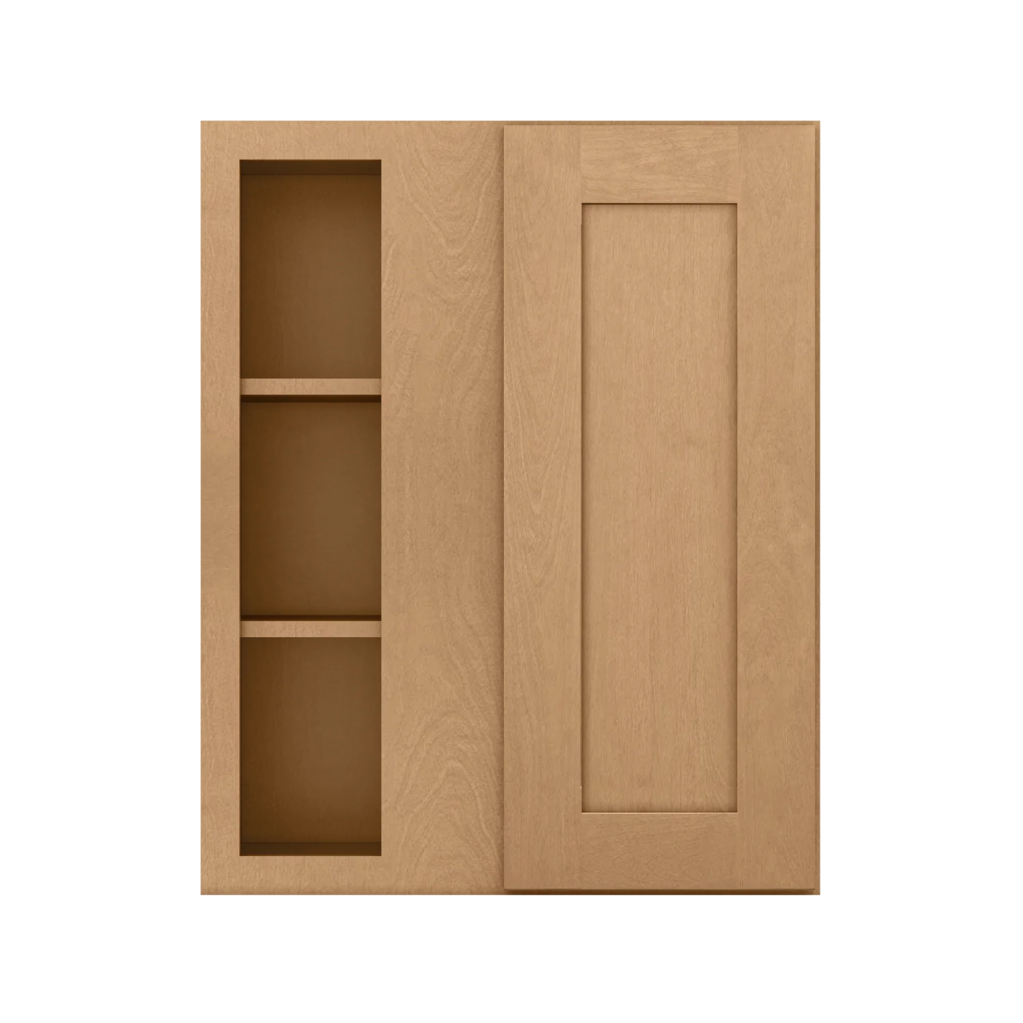 Square Corner Wall Blind Reversible Kitchen Cabinet SC2430 Shaker Toffee LessCare 24 in. width 30 in. height 12 in. depth - Image 3