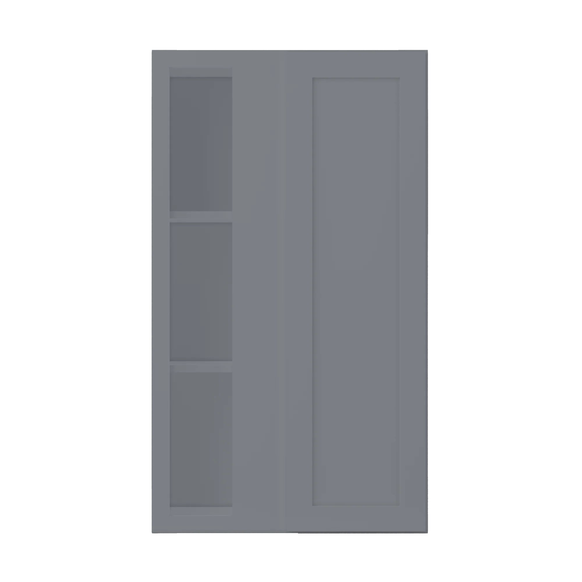Square Corner Wall Blind Reversible Kitchen Cabinet SC2442 Colonial Gray LessCare 24 in. width 42 in. height 12 in. depth - Image 3