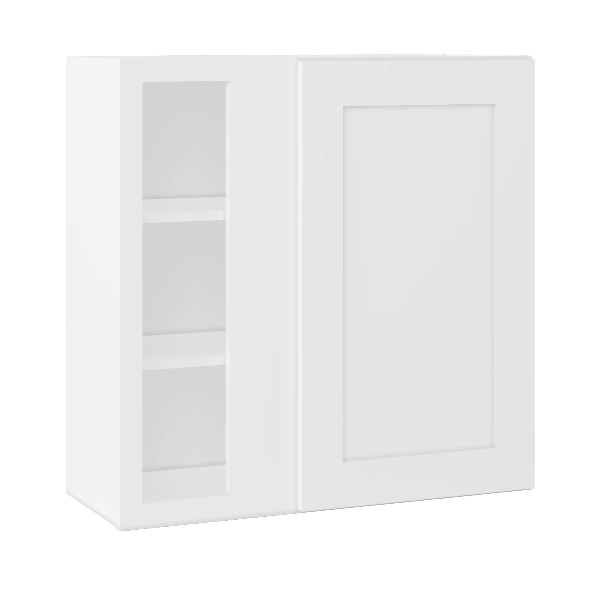Square Corner Wall Blind Reversible Kitchen Cabinet SC3030 Alpina White LessCare 30 in. width 30 in. height 12 in. depth - Image 2