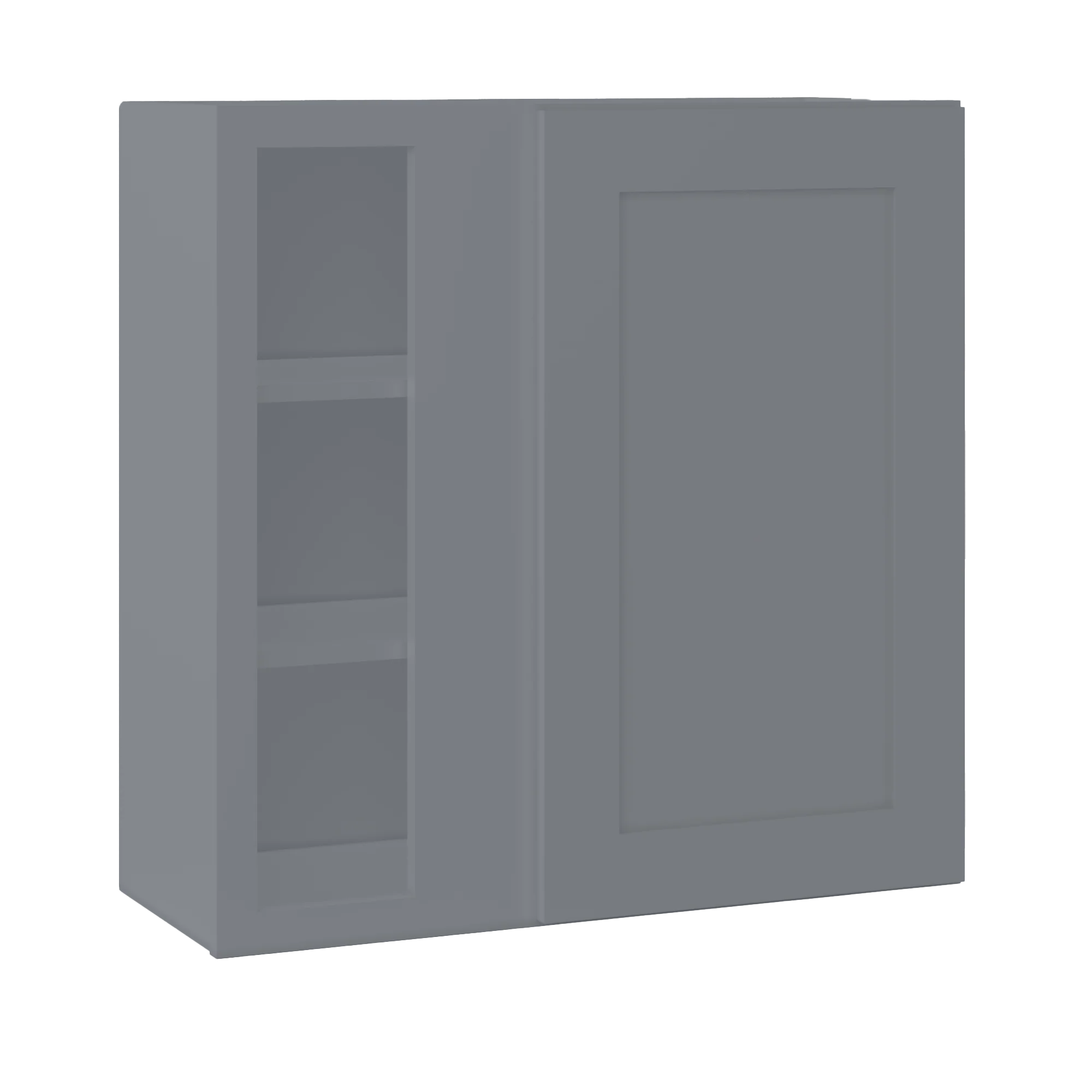 Square Corner Wall Blind Reversible Kitchen Cabinet SC3030 Colonial Gray LessCare 30 in. width 30 in. height 12 in. depth - Image 2