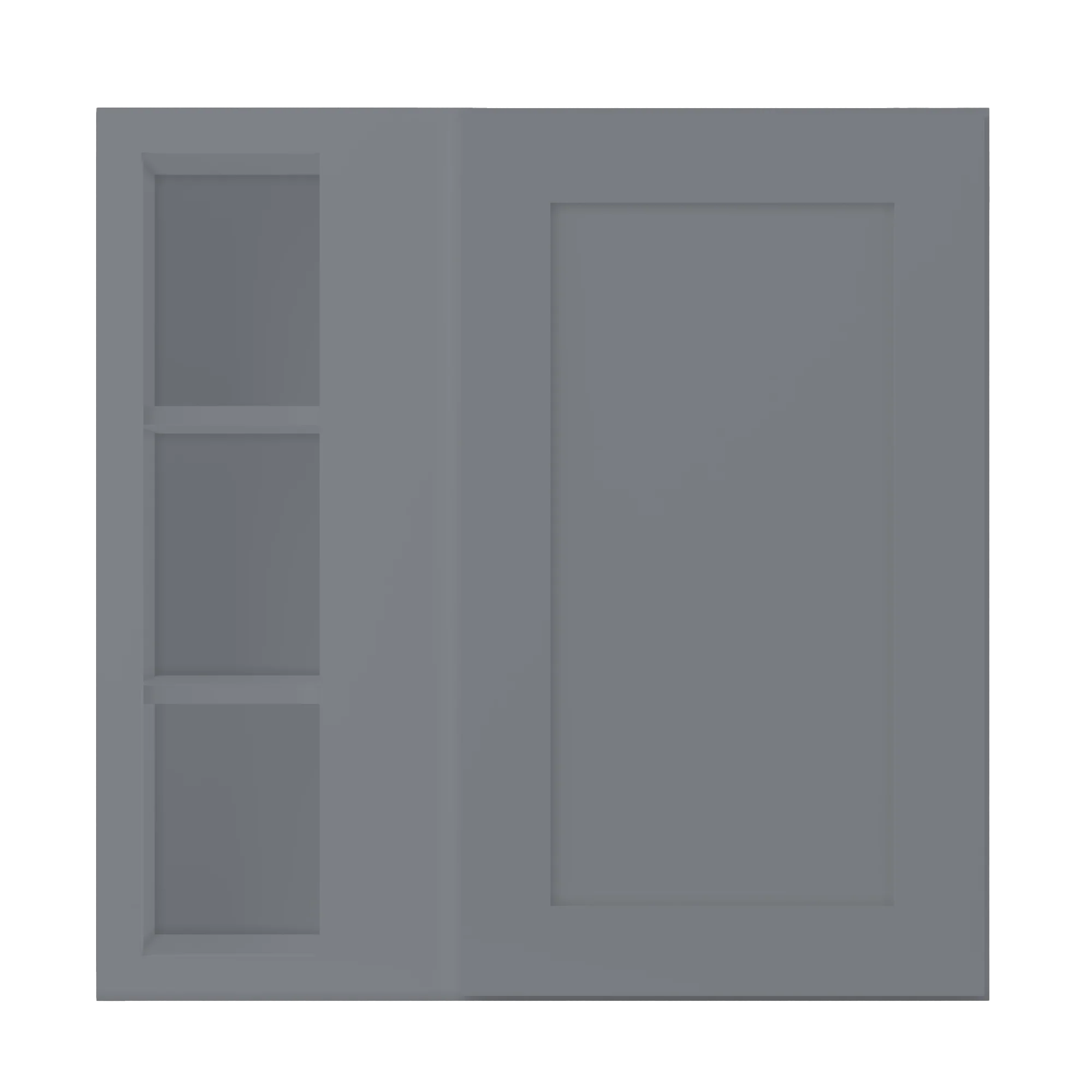 Square Corner Wall Blind Reversible Kitchen Cabinet SC3030 Colonial Gray LessCare 30 in. width 30 in. height 12 in. depth - Image 3