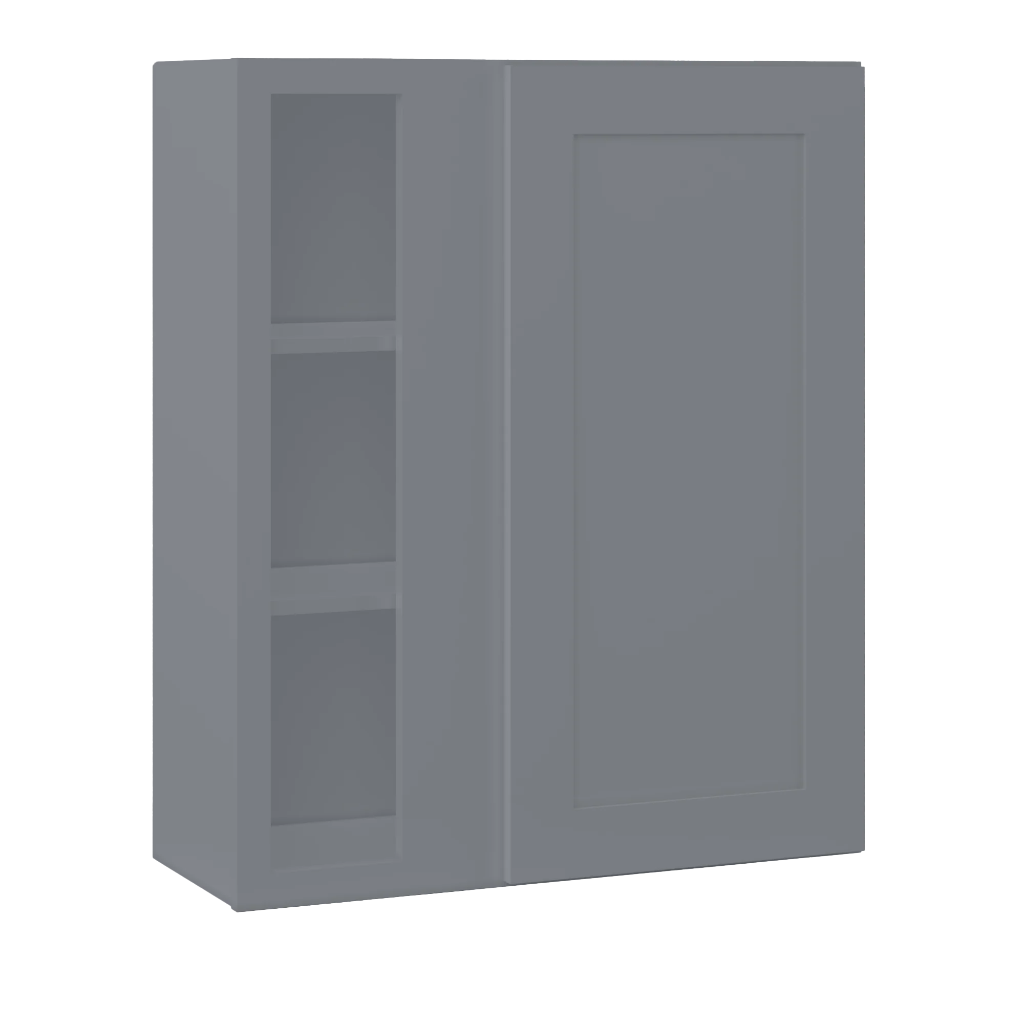 Square Corner Wall Blind Reversible Kitchen Cabinet SC3036 Colonial Gray LessCare 30 in. width 36 in. height 12 in. depth - Image 2